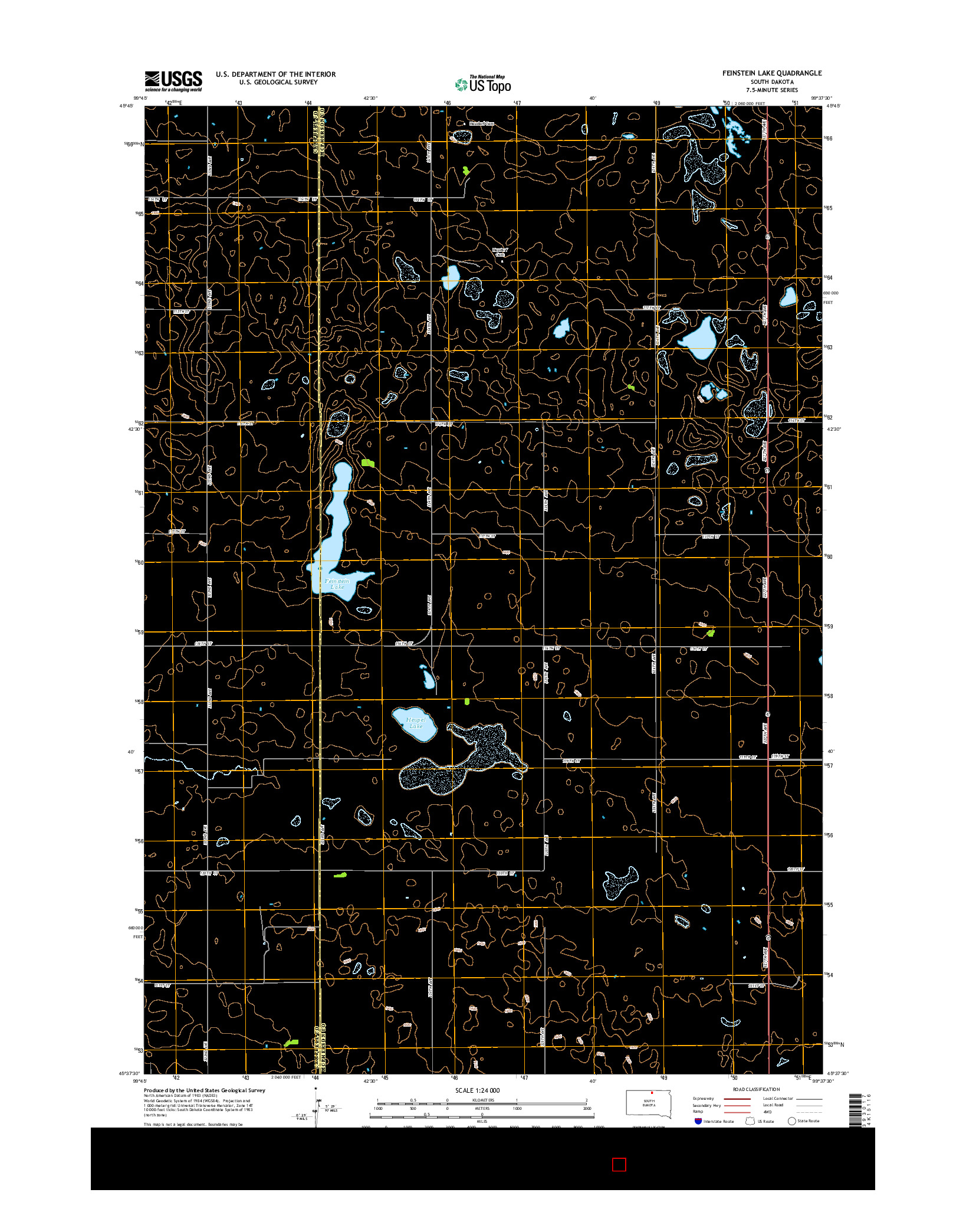 USGS US TOPO 7.5-MINUTE MAP FOR FEINSTEIN LAKE, SD 2015
