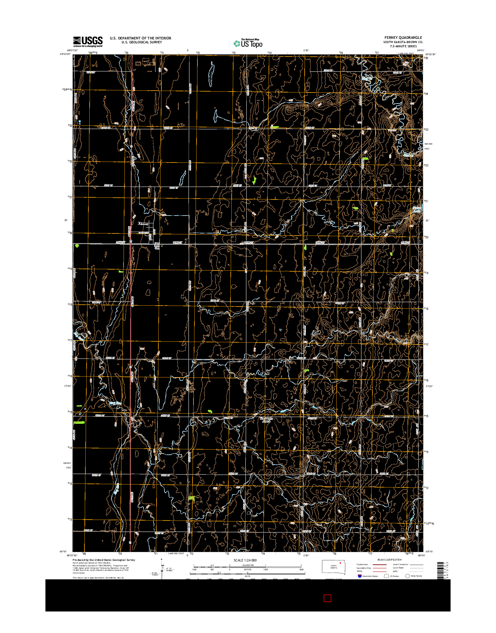 USGS US TOPO 7.5-MINUTE MAP FOR FERNEY, SD 2015