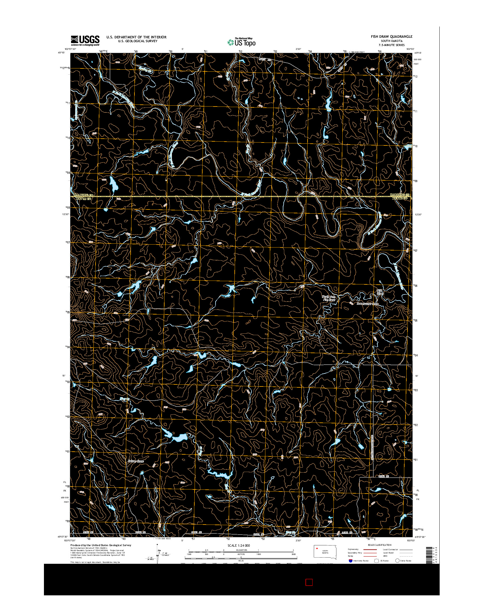 USGS US TOPO 7.5-MINUTE MAP FOR FISH DRAW, SD 2015