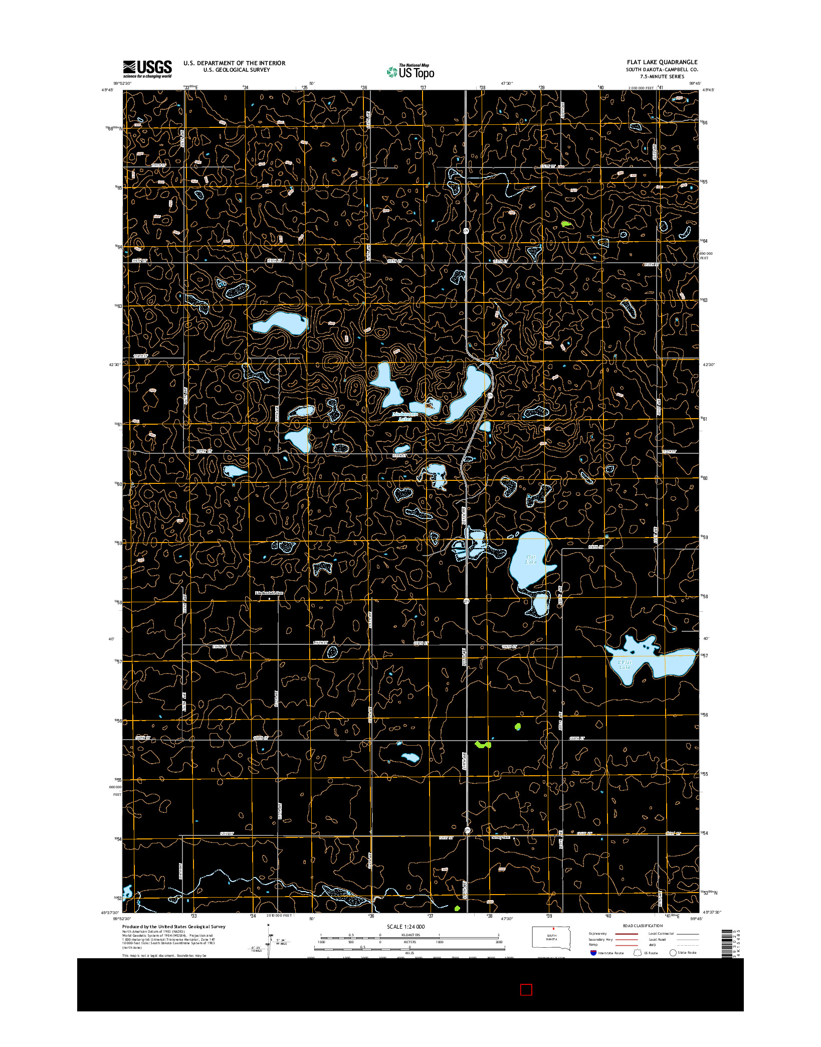 USGS US TOPO 7.5-MINUTE MAP FOR FLAT LAKE, SD 2015