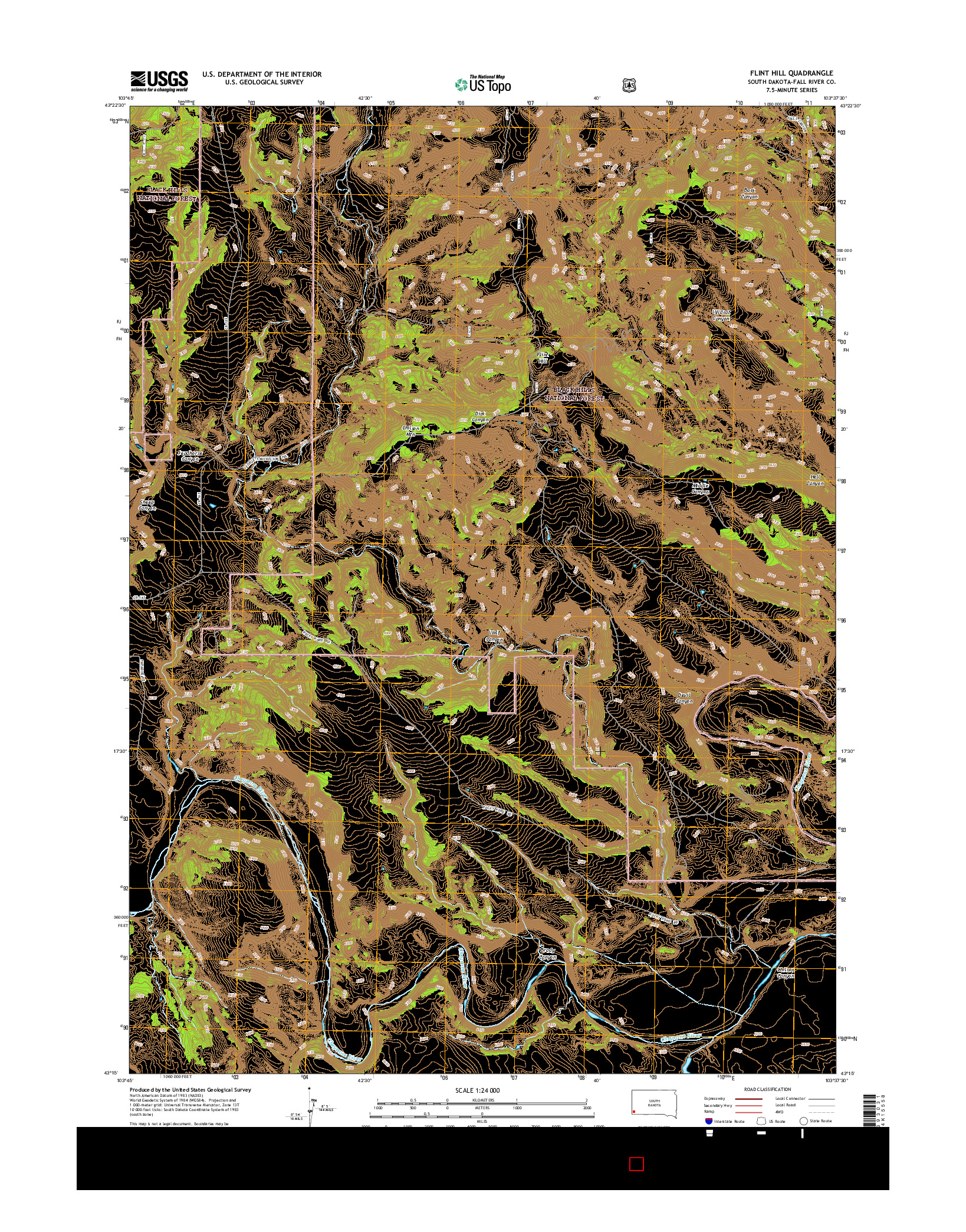 USGS US TOPO 7.5-MINUTE MAP FOR FLINT HILL, SD 2015