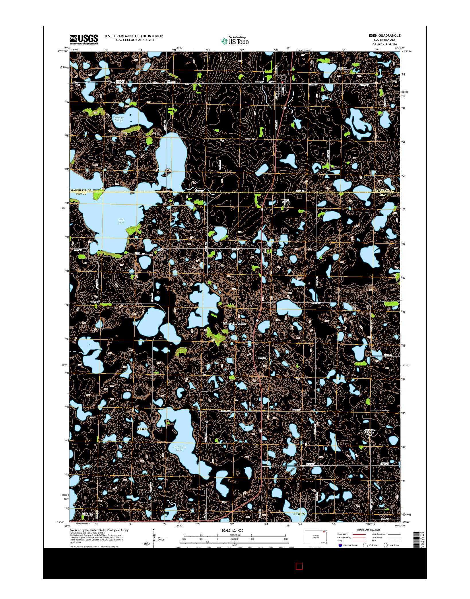 USGS US TOPO 7.5-MINUTE MAP FOR EDEN, SD 2015