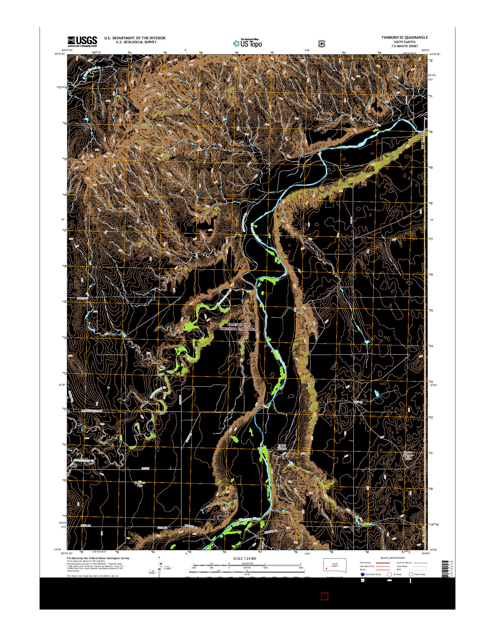 USGS US TOPO 7.5-MINUTE MAP FOR FAIRBURN SE, SD 2015