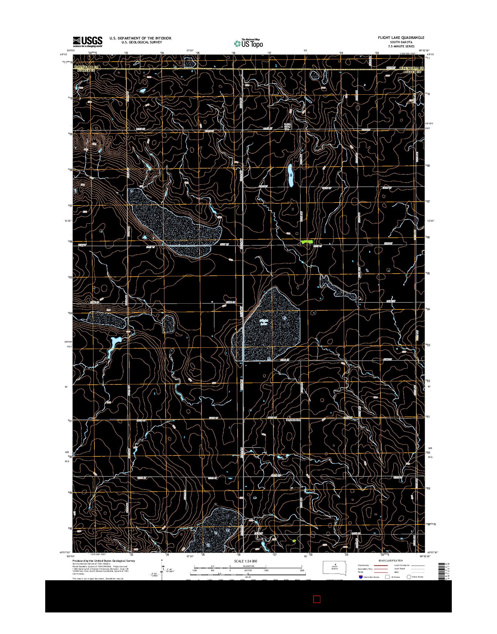 USGS US TOPO 7.5-MINUTE MAP FOR FLIGHT LAKE, SD 2015