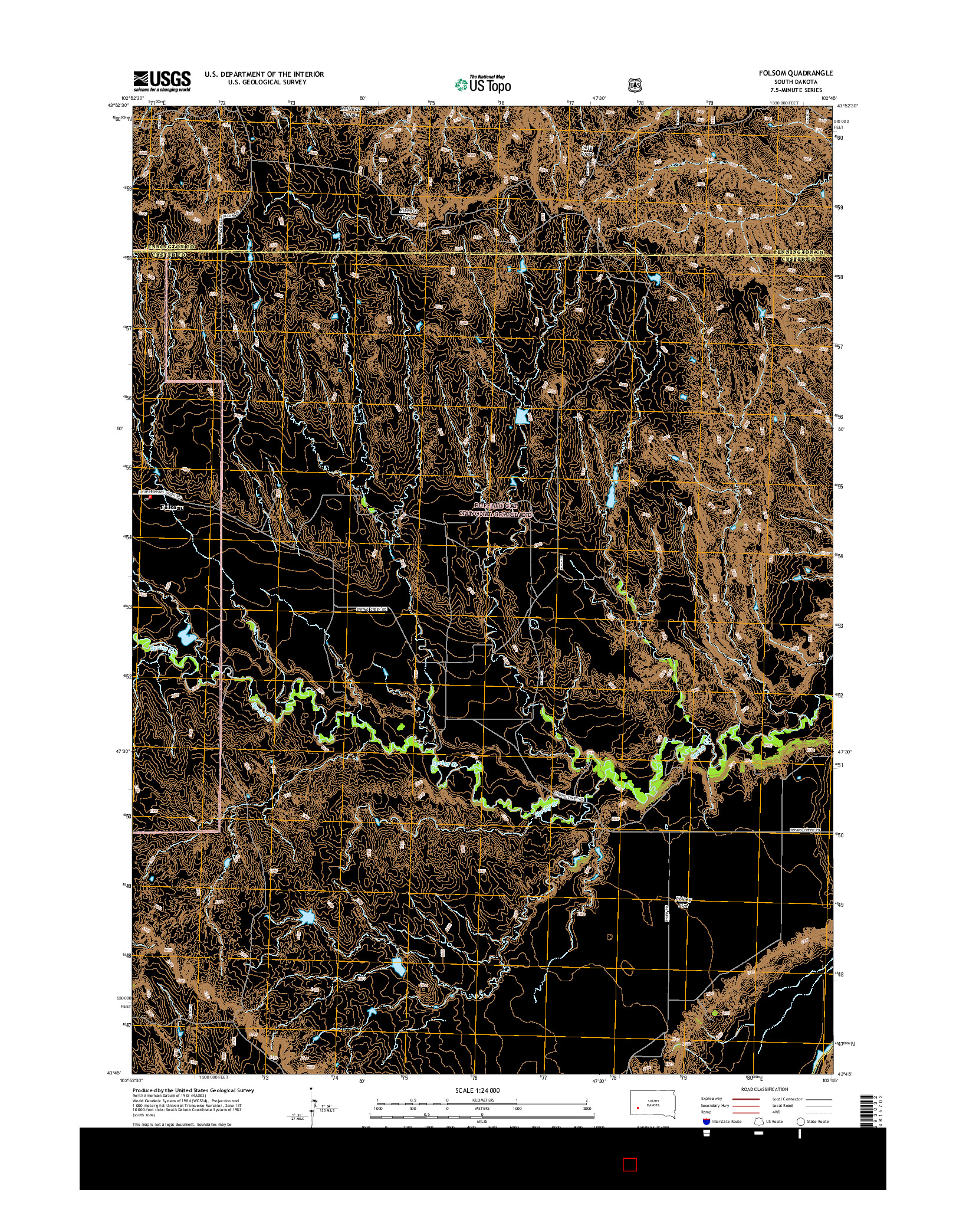 USGS US TOPO 7.5-MINUTE MAP FOR FOLSOM, SD 2015