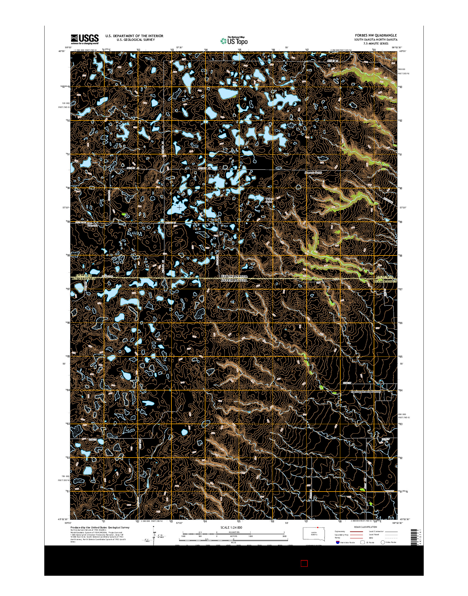 USGS US TOPO 7.5-MINUTE MAP FOR FORBES NW, SD-ND 2015