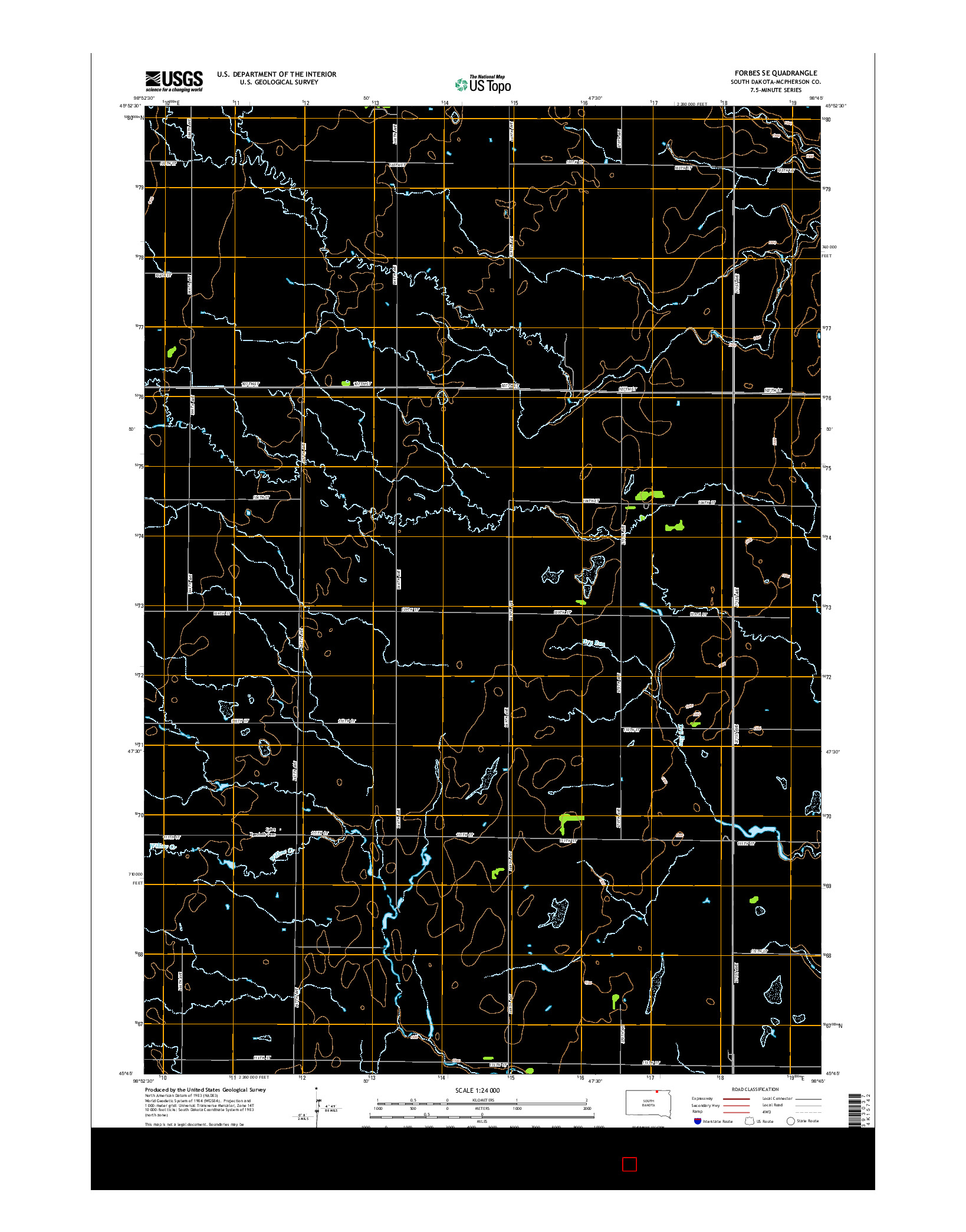 USGS US TOPO 7.5-MINUTE MAP FOR FORBES SE, SD 2015