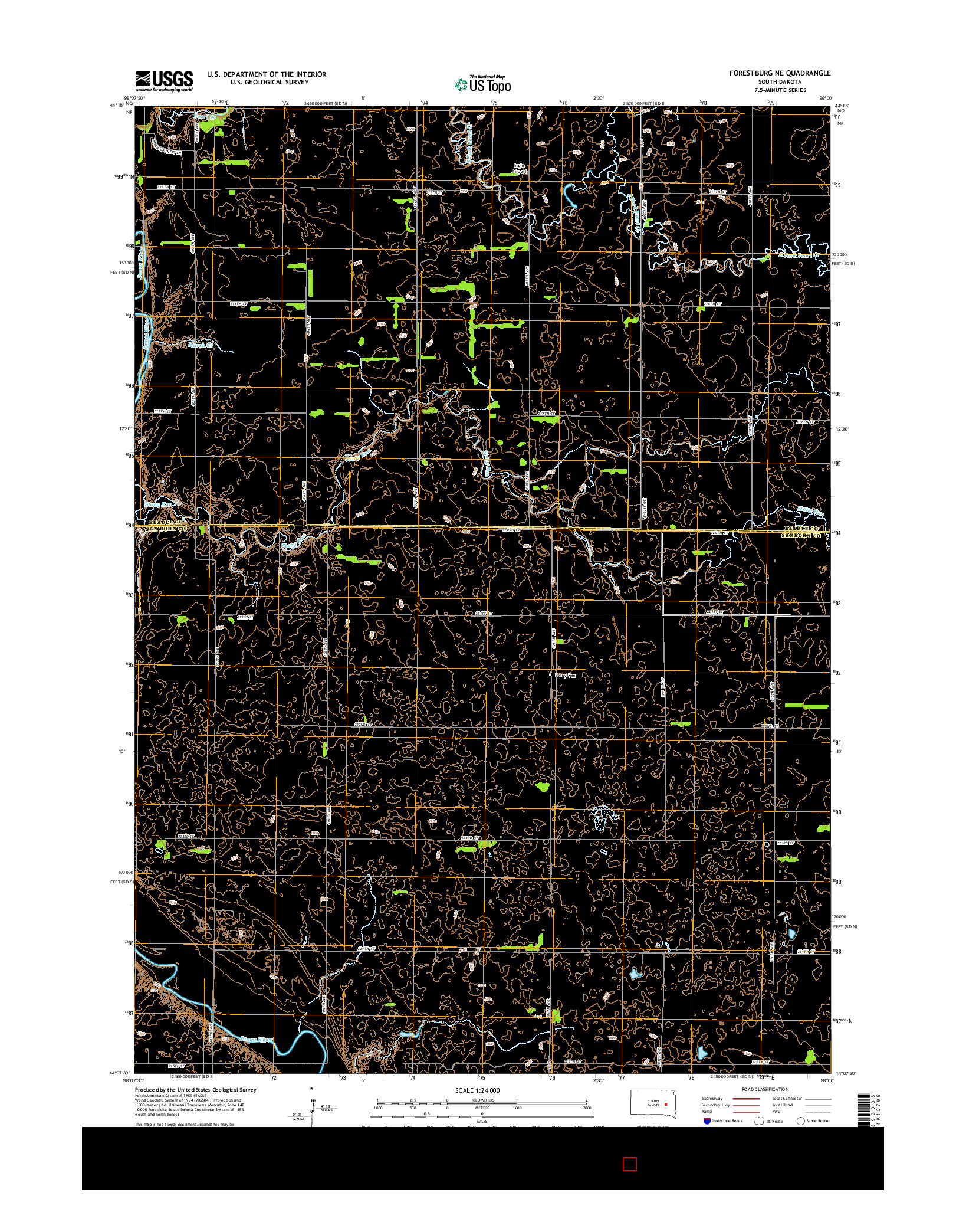 USGS US TOPO 7.5-MINUTE MAP FOR FORESTBURG NE, SD 2015