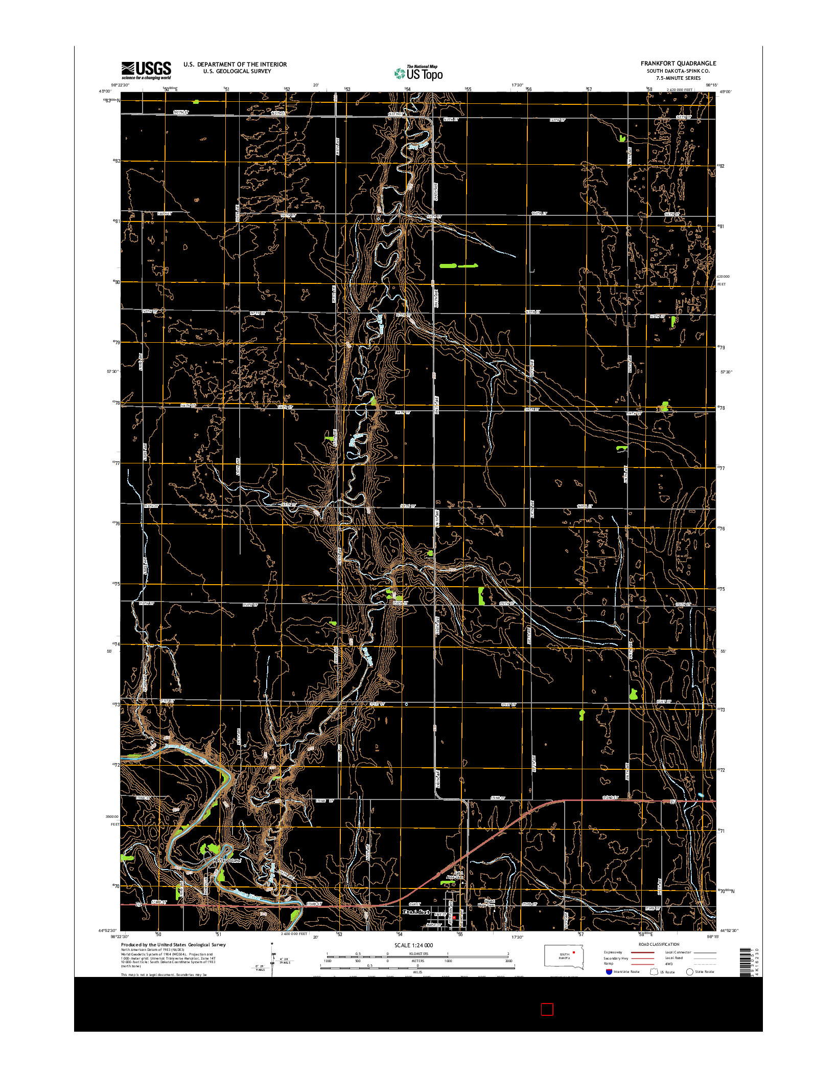USGS US TOPO 7.5-MINUTE MAP FOR FRANKFORT, SD 2015