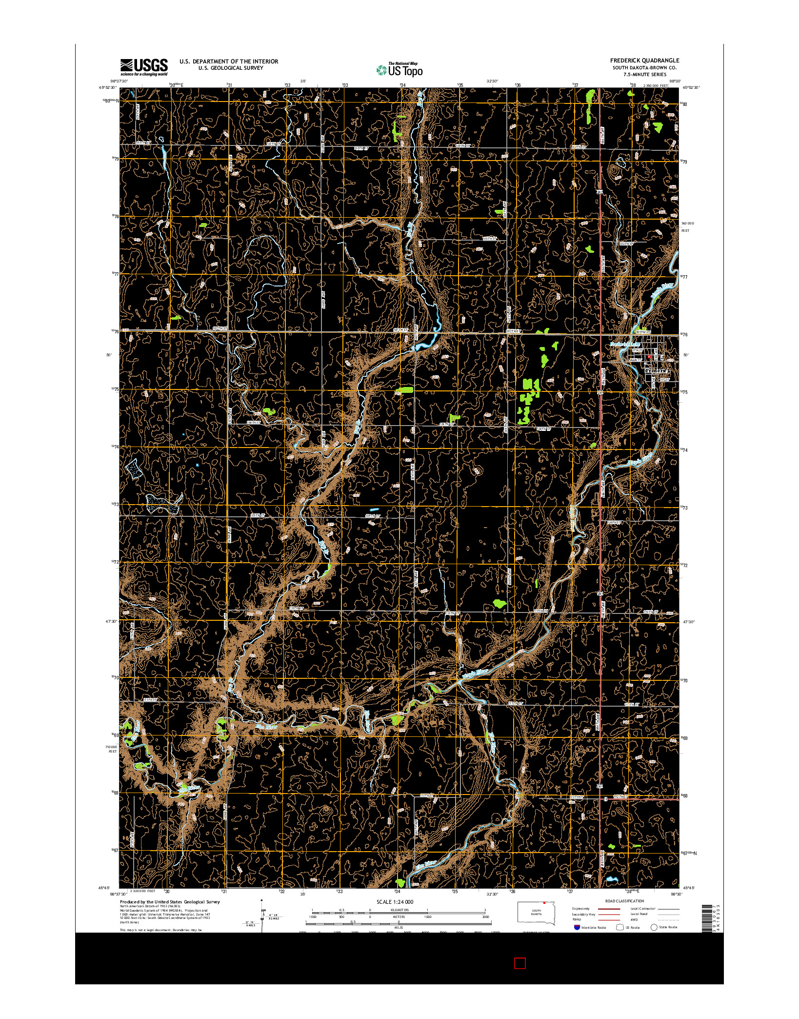 USGS US TOPO 7.5-MINUTE MAP FOR FREDERICK, SD 2015