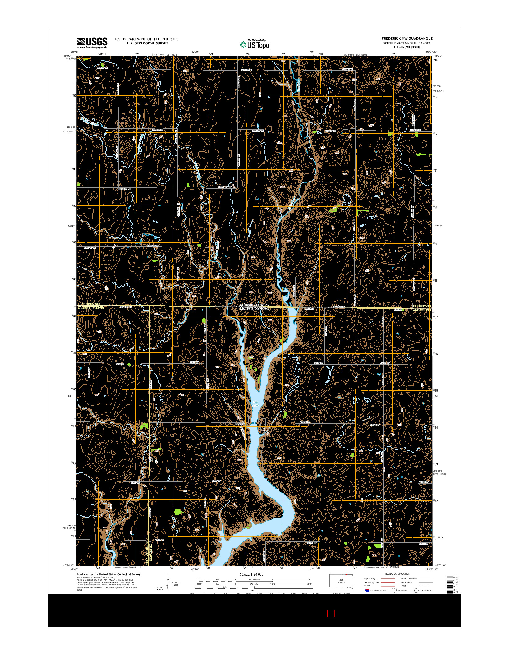 USGS US TOPO 7.5-MINUTE MAP FOR FREDERICK NW, SD-ND 2015