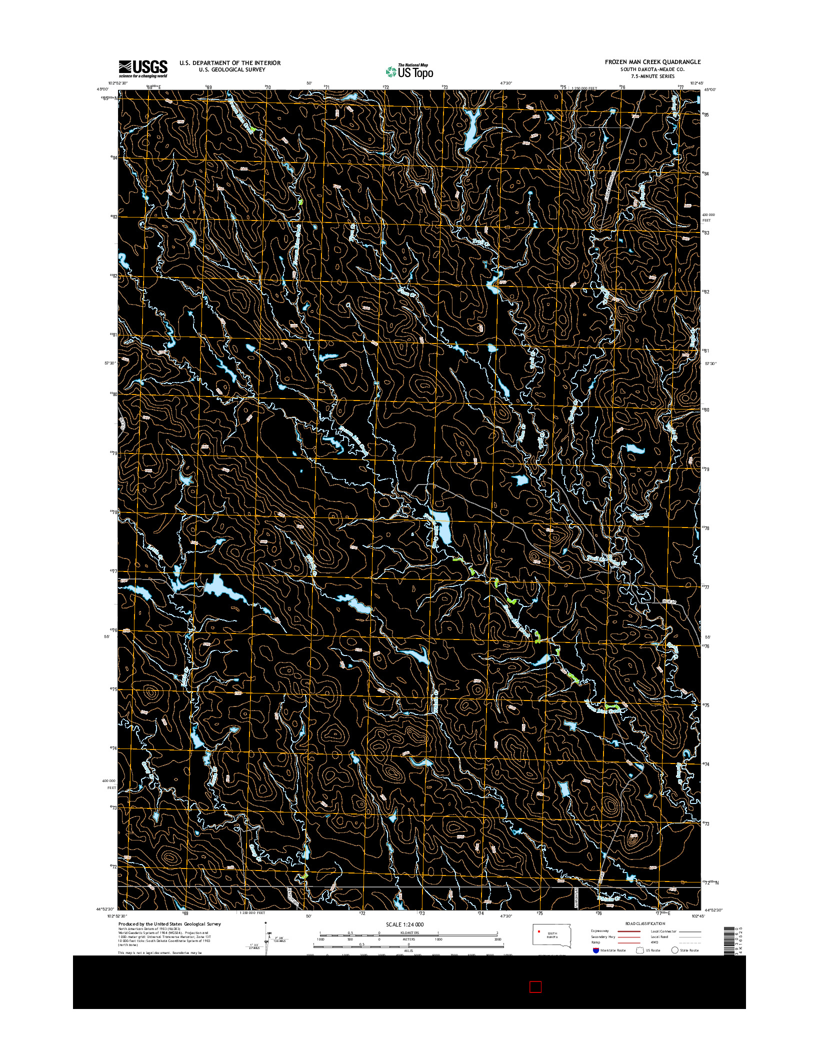 USGS US TOPO 7.5-MINUTE MAP FOR FROZEN MAN CREEK, SD 2015