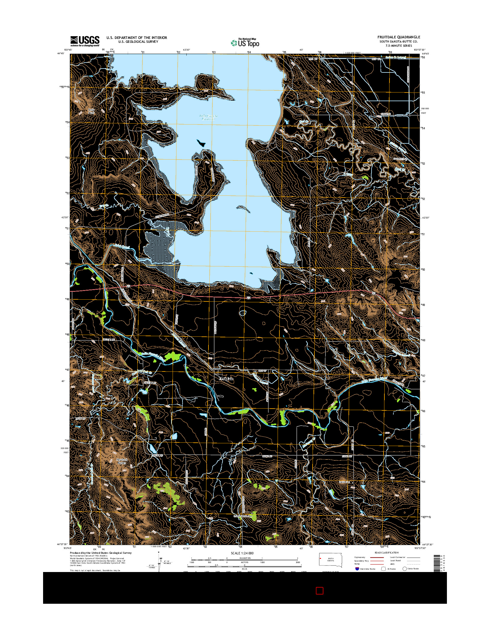 USGS US TOPO 7.5-MINUTE MAP FOR FRUITDALE, SD 2015