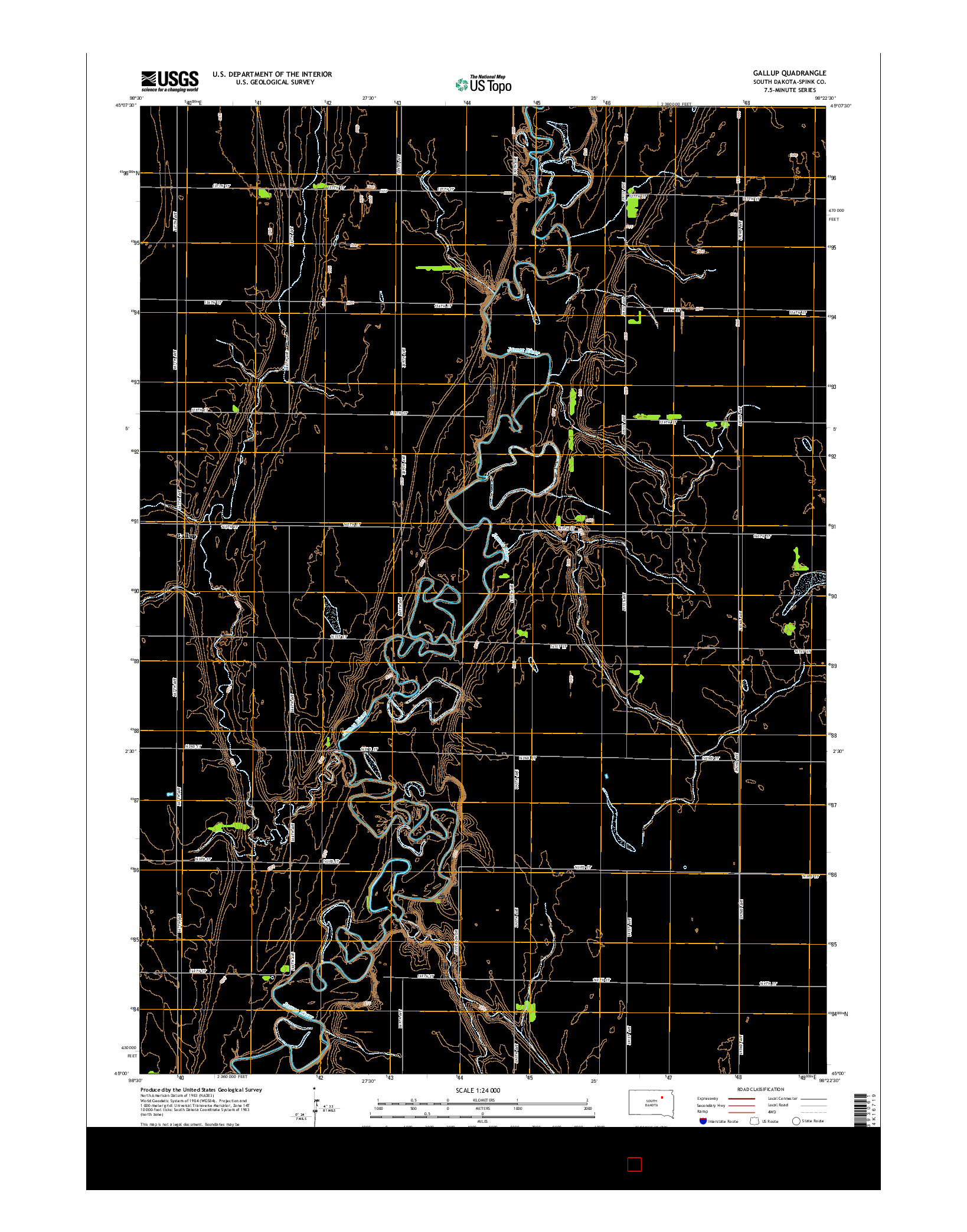 USGS US TOPO 7.5-MINUTE MAP FOR GALLUP, SD 2015