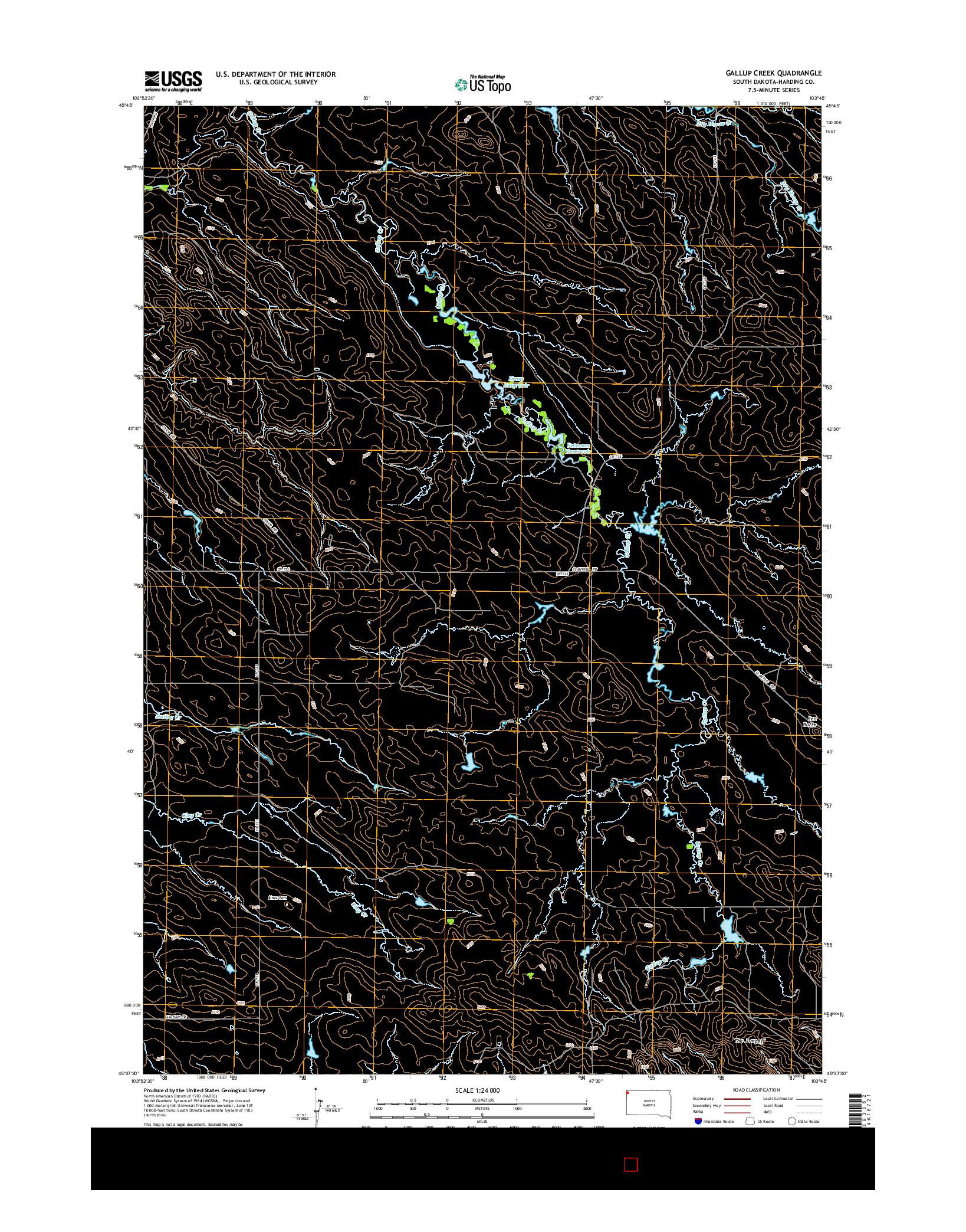USGS US TOPO 7.5-MINUTE MAP FOR GALLUP CREEK, SD 2015