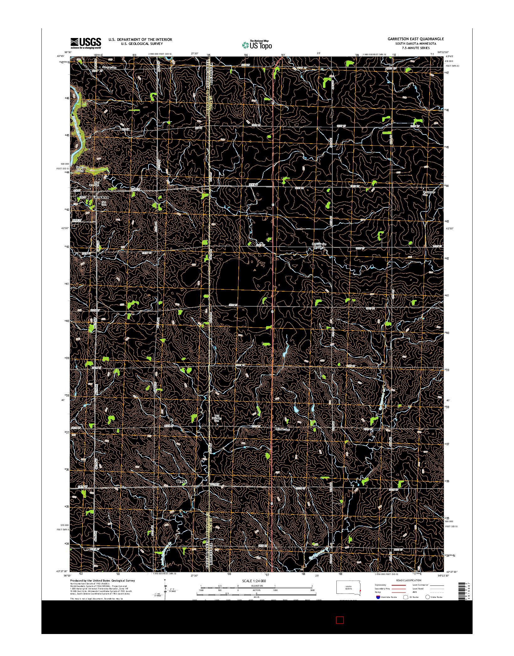 USGS US TOPO 7.5-MINUTE MAP FOR GARRETSON EAST, SD-MN 2015