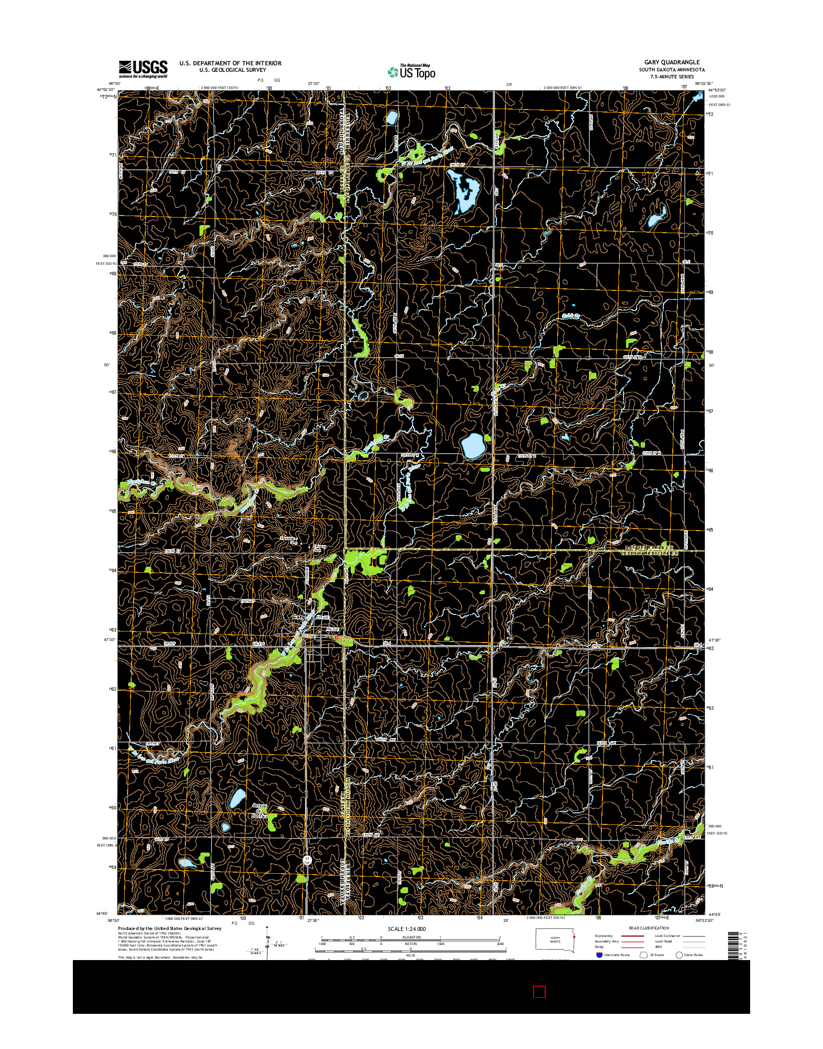 USGS US TOPO 7.5-MINUTE MAP FOR GARY, SD-MN 2015