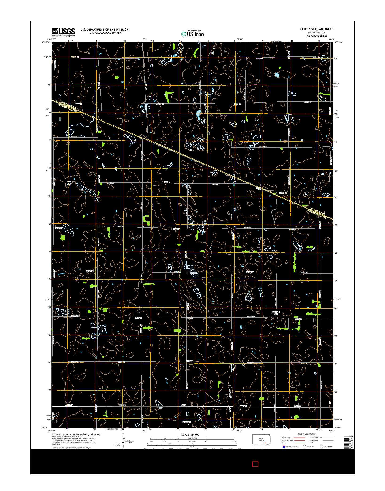 USGS US TOPO 7.5-MINUTE MAP FOR GEDDES SE, SD 2015