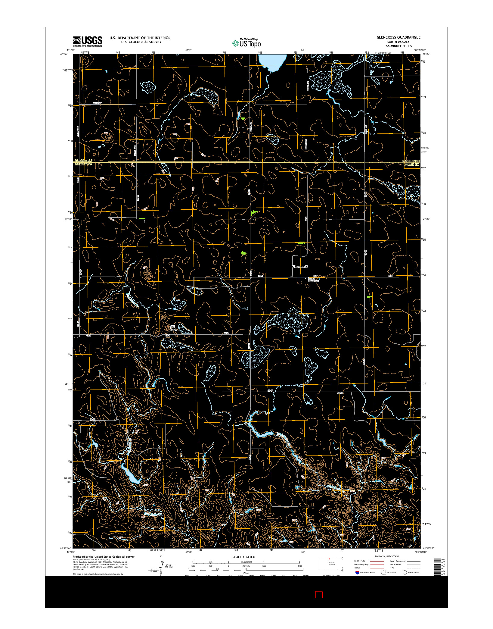 USGS US TOPO 7.5-MINUTE MAP FOR GLENCROSS, SD 2015