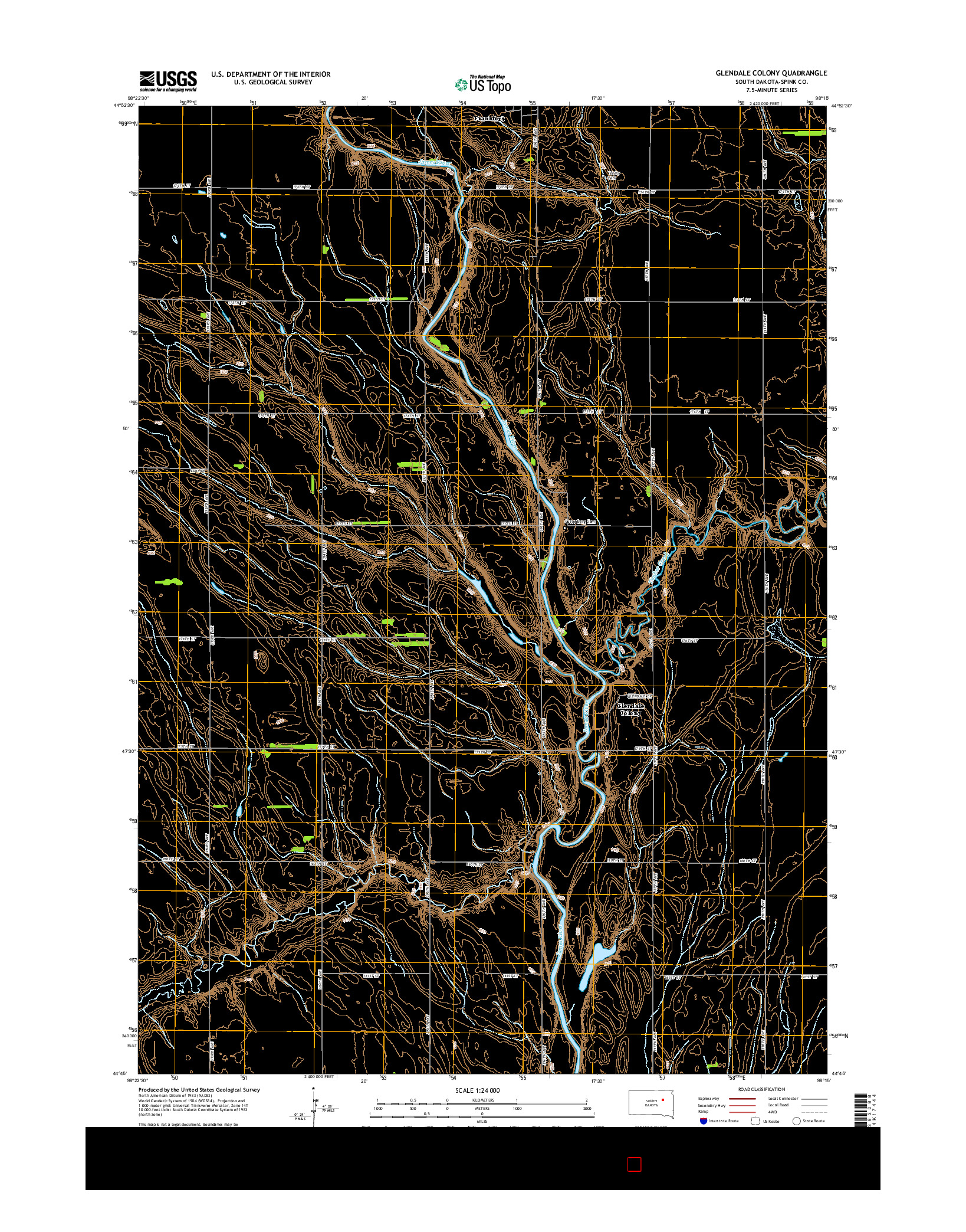 USGS US TOPO 7.5-MINUTE MAP FOR GLENDALE COLONY, SD 2015