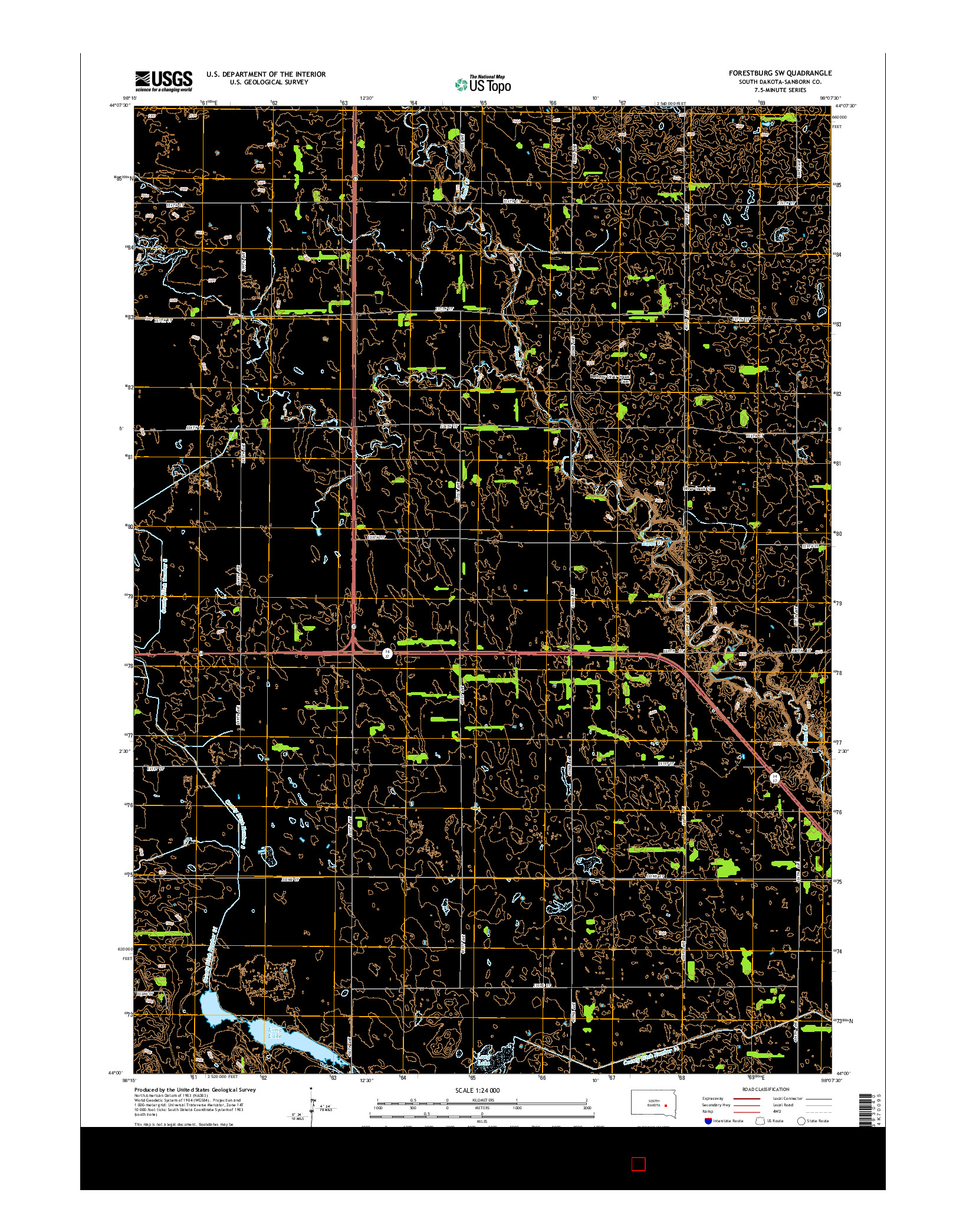 USGS US TOPO 7.5-MINUTE MAP FOR FORESTBURG SW, SD 2015