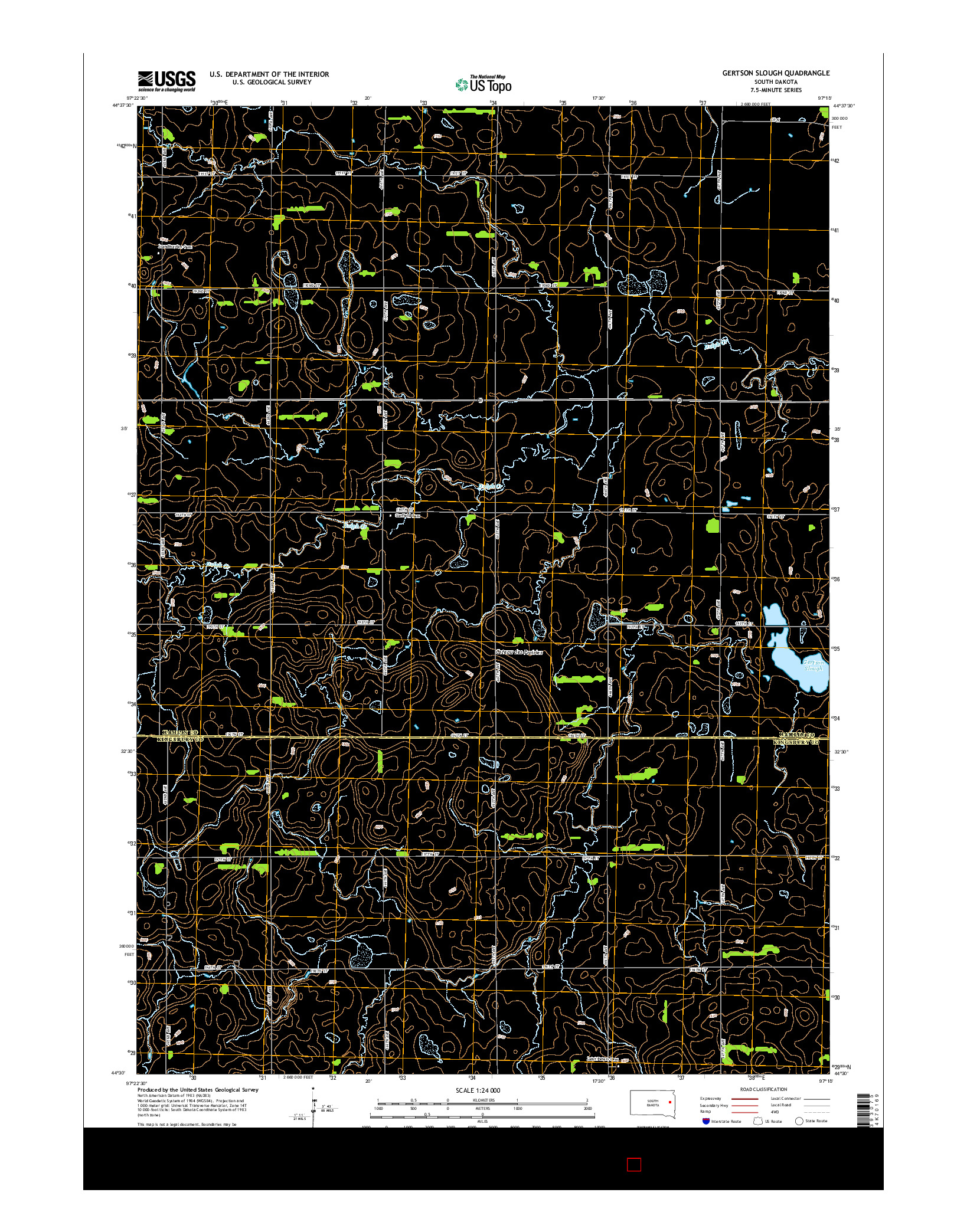 USGS US TOPO 7.5-MINUTE MAP FOR GERTSON SLOUGH, SD 2015