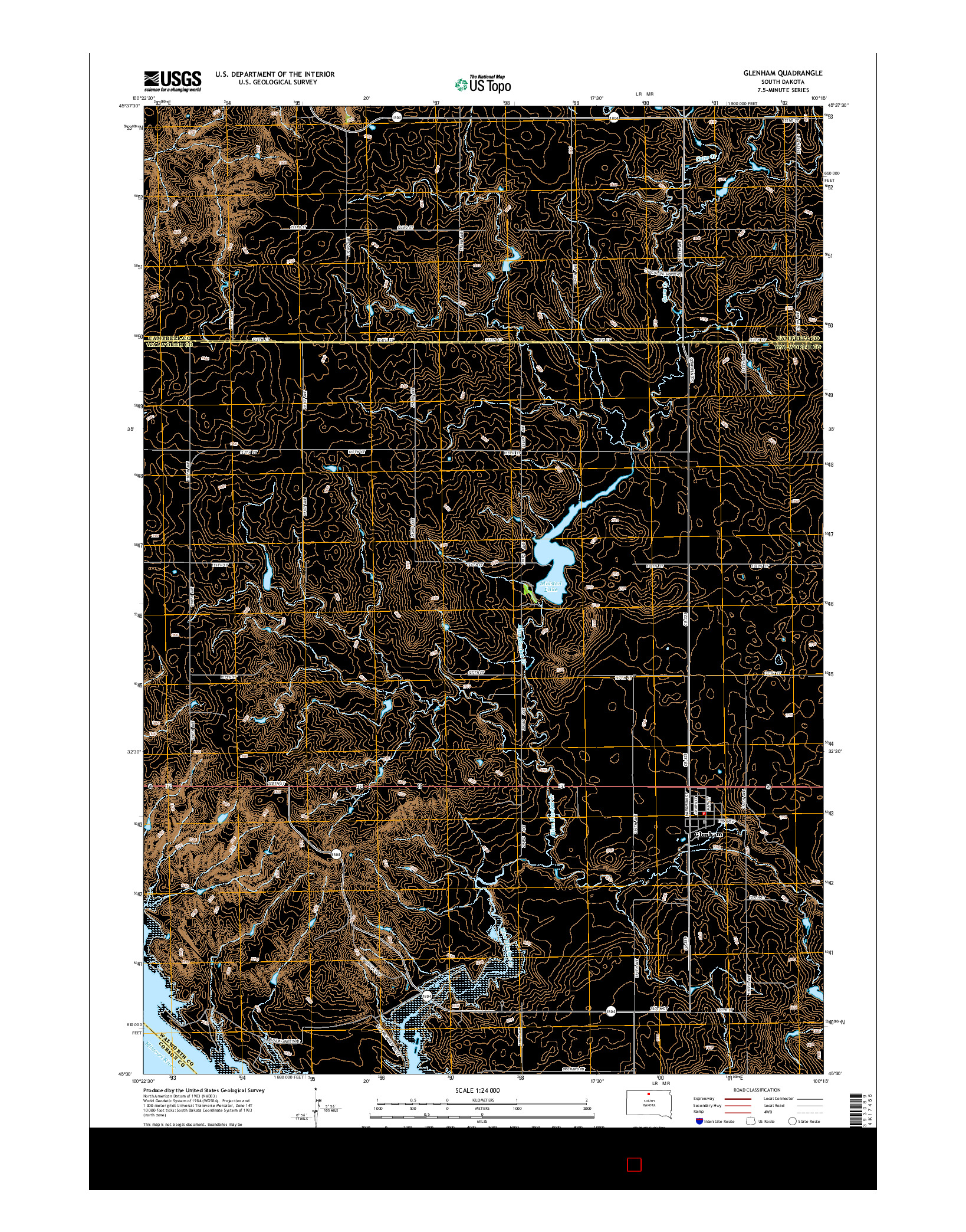 USGS US TOPO 7.5-MINUTE MAP FOR GLENHAM, SD 2015