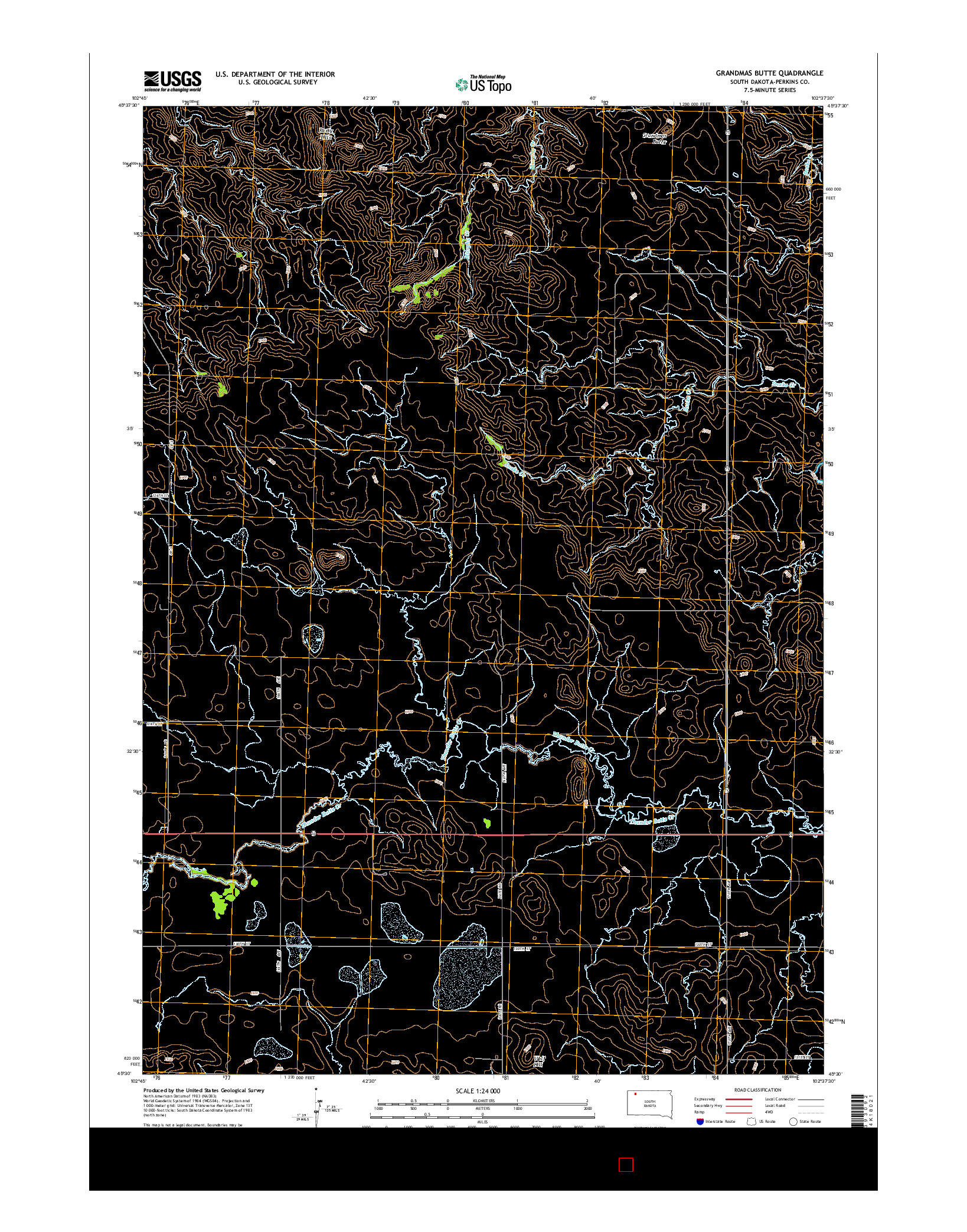 USGS US TOPO 7.5-MINUTE MAP FOR GRANDMAS BUTTE, SD 2015