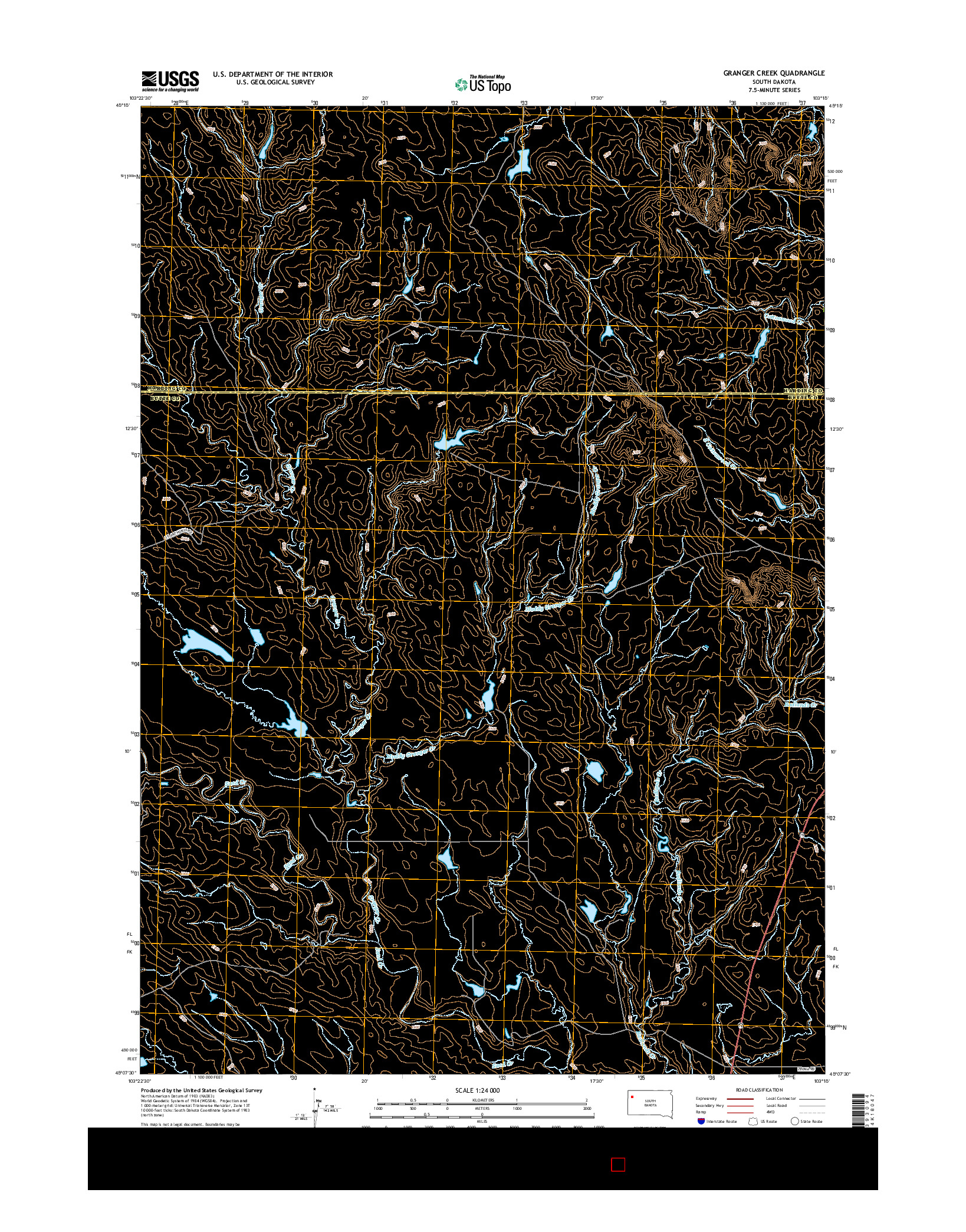 USGS US TOPO 7.5-MINUTE MAP FOR GRANGER CREEK, SD 2015