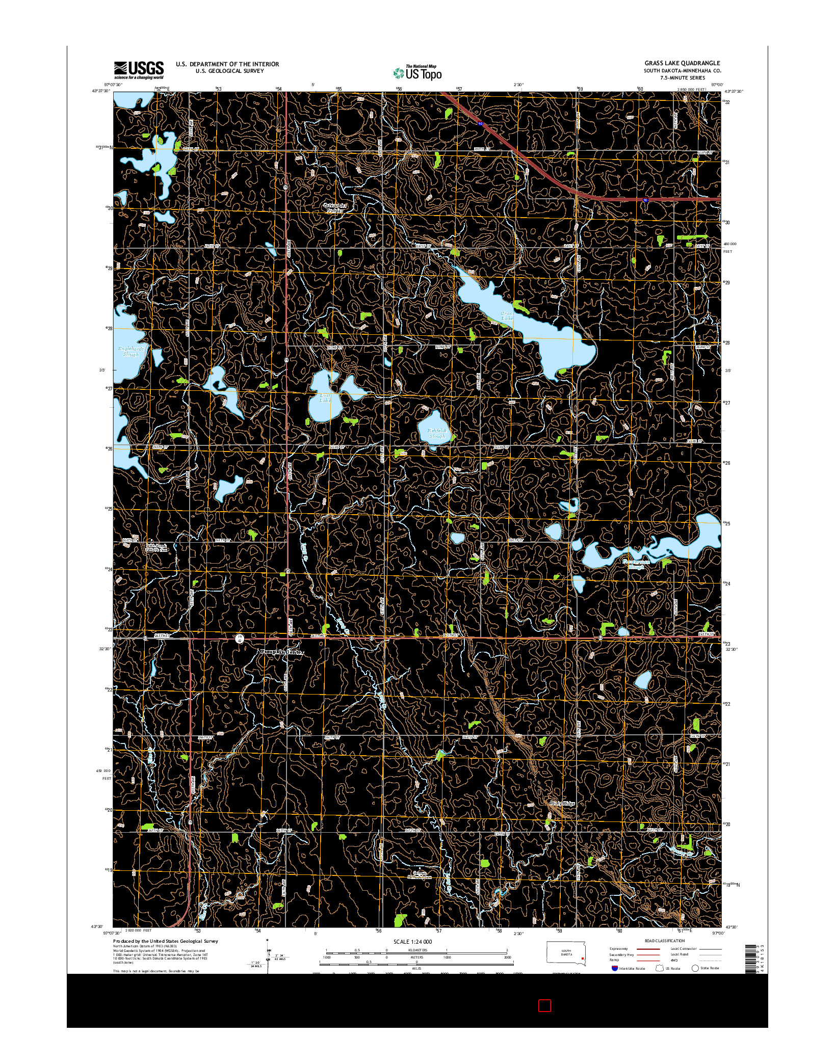 USGS US TOPO 7.5-MINUTE MAP FOR GRASS LAKE, SD 2015