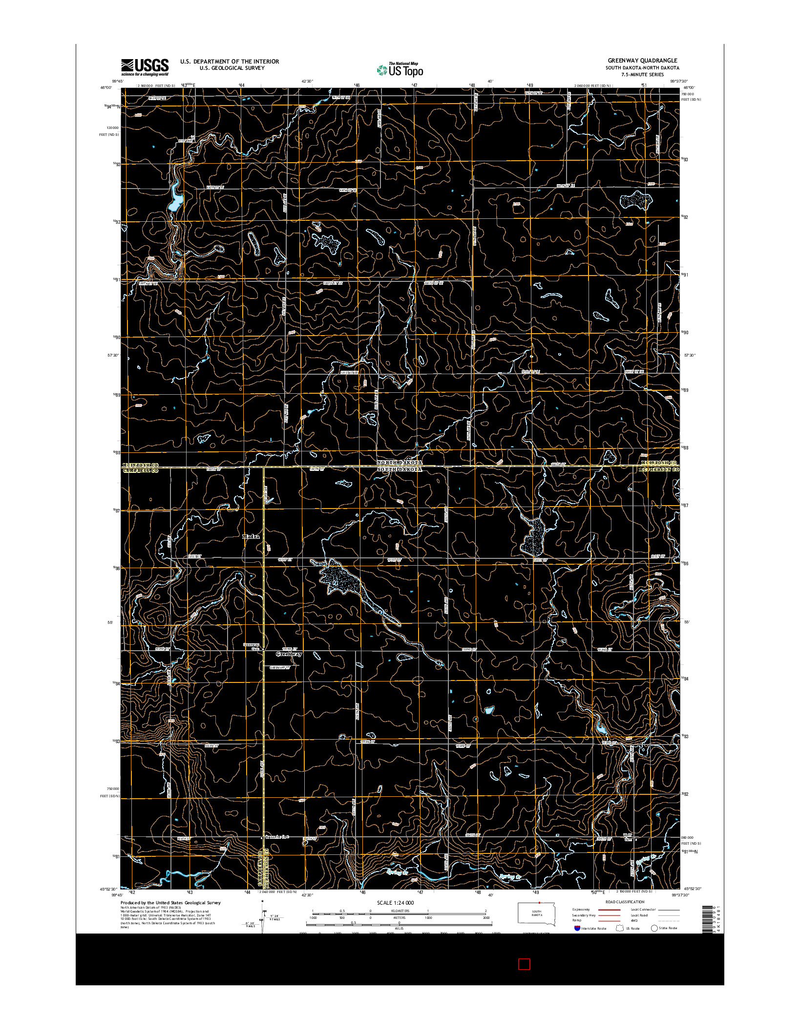 USGS US TOPO 7.5-MINUTE MAP FOR GREENWAY, SD-ND 2015