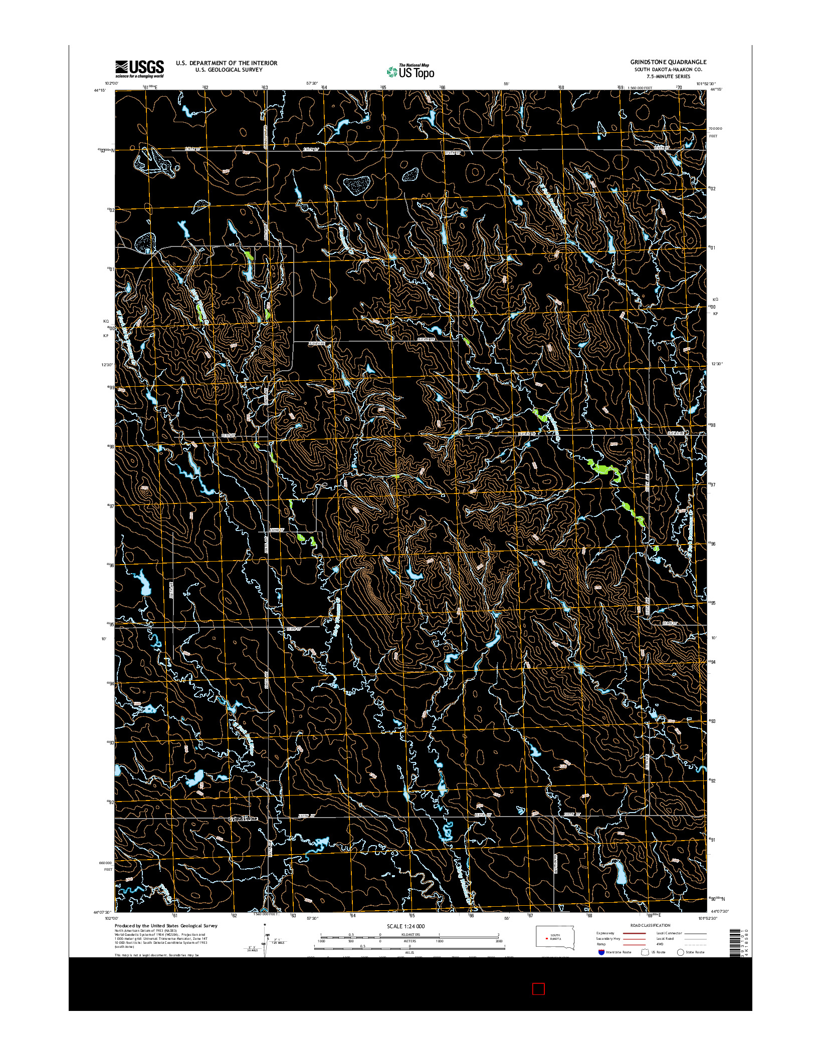 USGS US TOPO 7.5-MINUTE MAP FOR GRINDSTONE, SD 2015