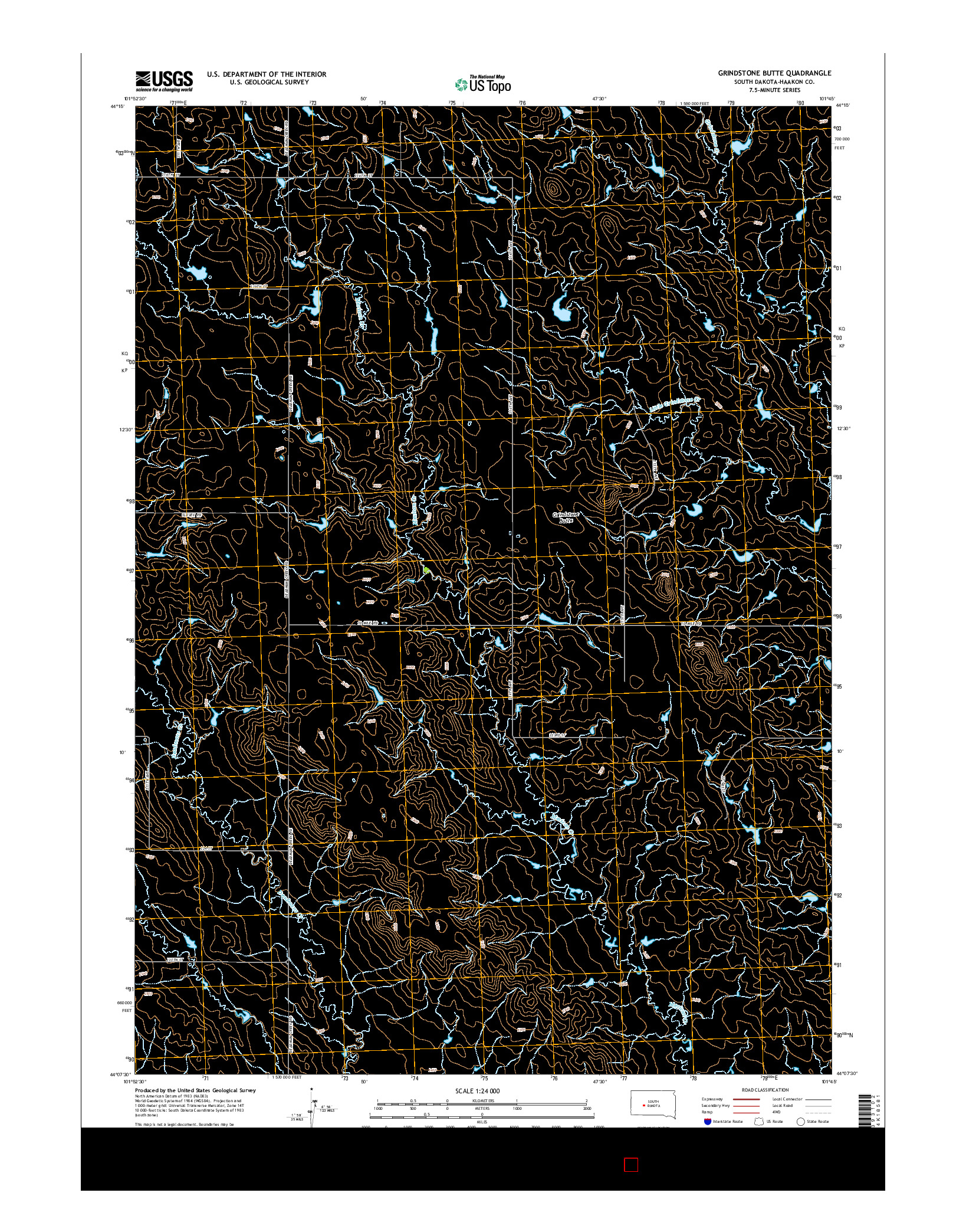 USGS US TOPO 7.5-MINUTE MAP FOR GRINDSTONE BUTTE, SD 2015