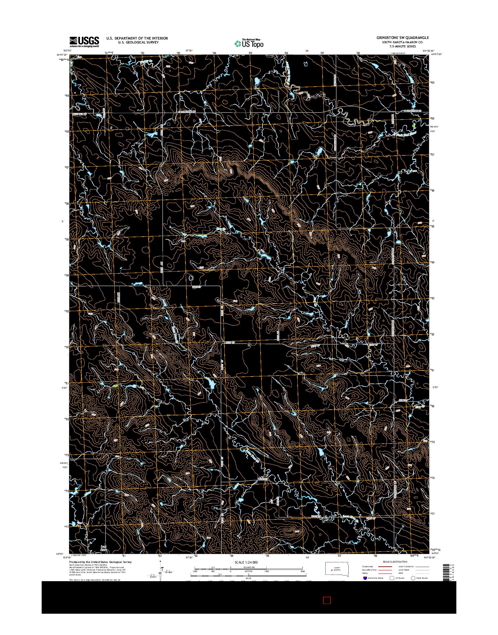USGS US TOPO 7.5-MINUTE MAP FOR GRINDSTONE SW, SD 2015