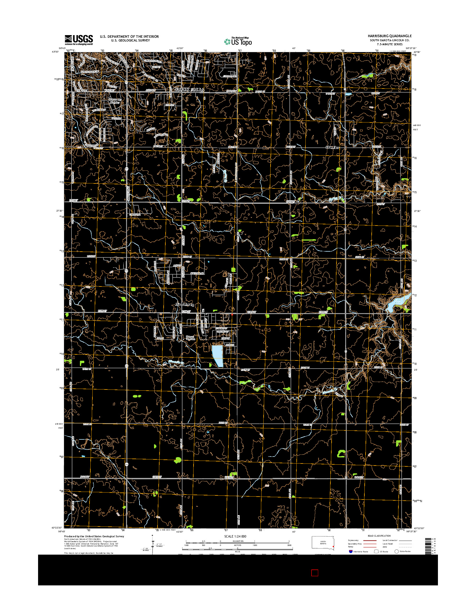 USGS US TOPO 7.5-MINUTE MAP FOR HARRISBURG, SD 2015