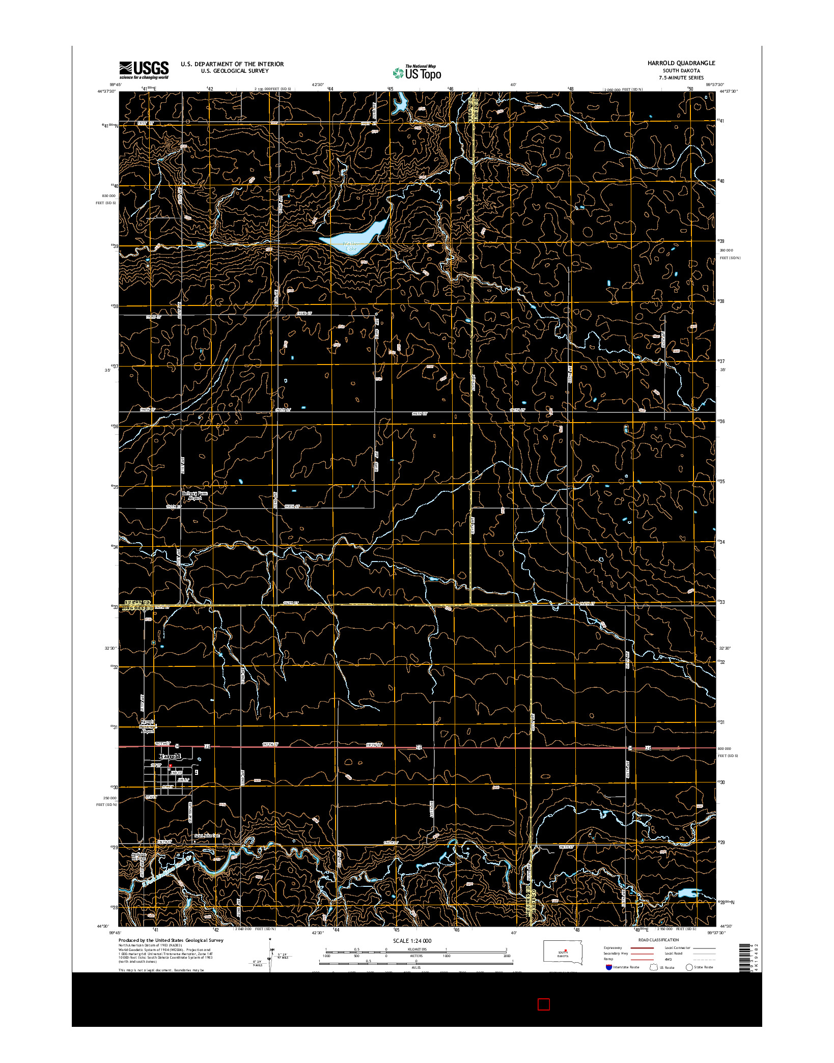 USGS US TOPO 7.5-MINUTE MAP FOR HARROLD, SD 2015