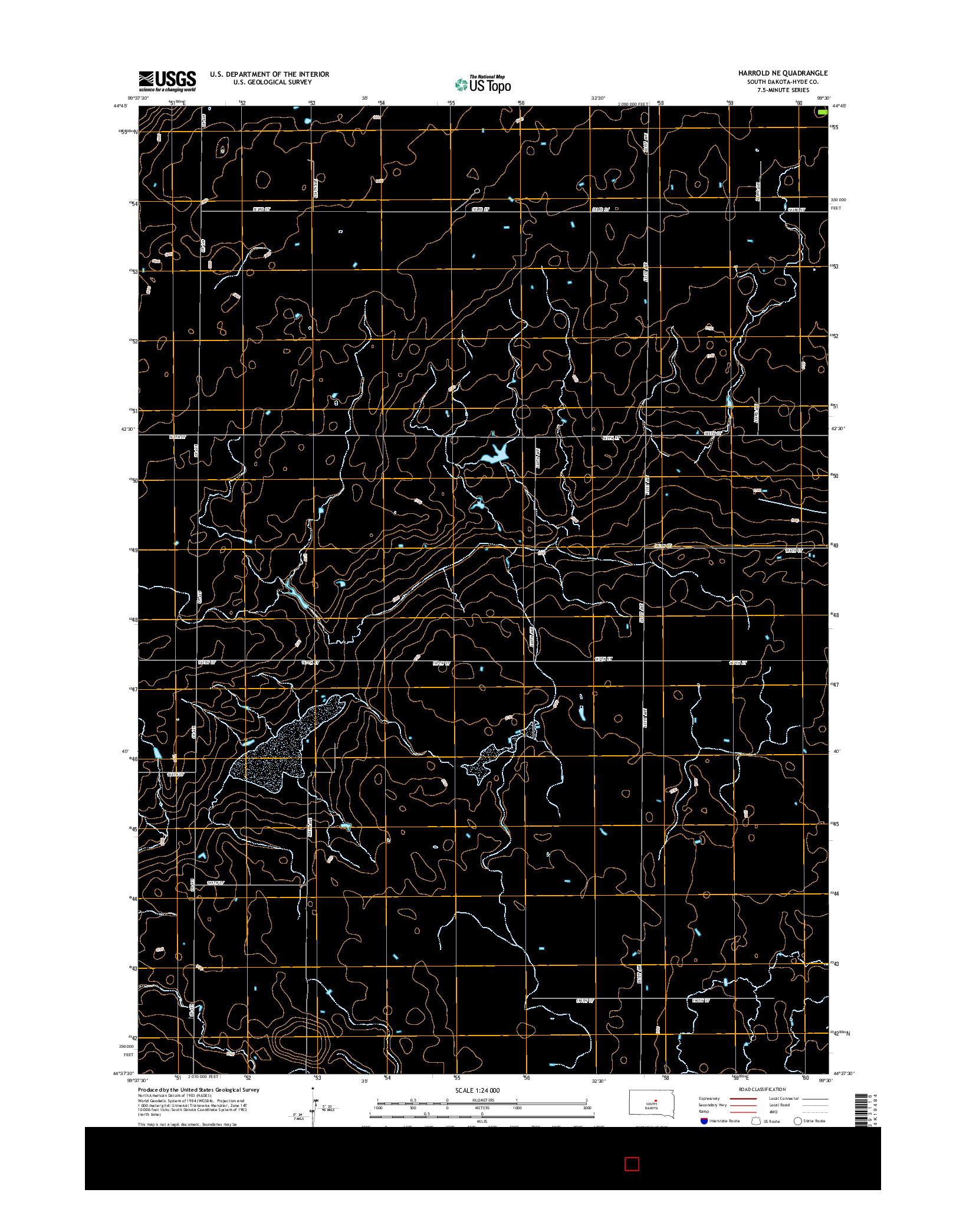USGS US TOPO 7.5-MINUTE MAP FOR HARROLD NE, SD 2015