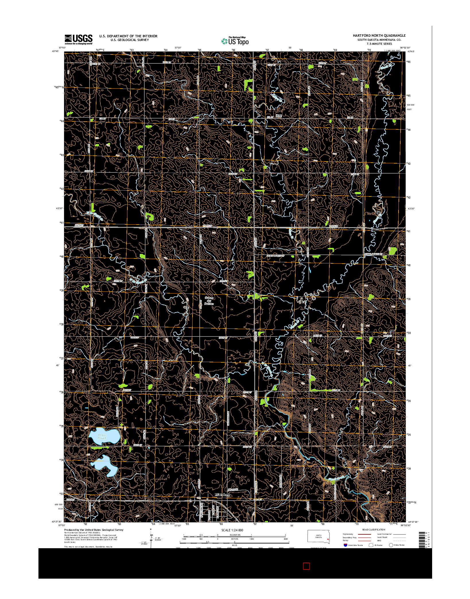 USGS US TOPO 7.5-MINUTE MAP FOR HARTFORD NORTH, SD 2015