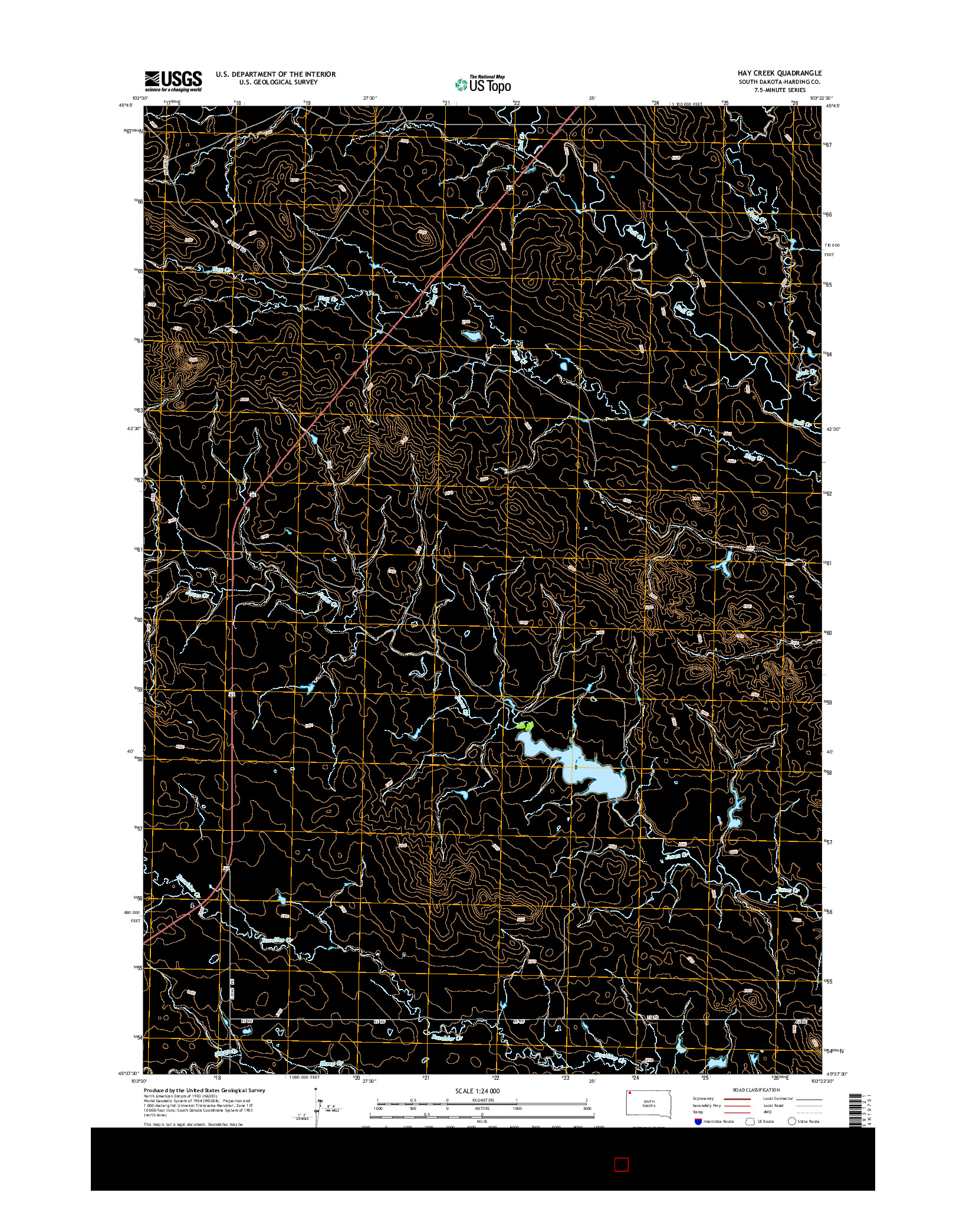 USGS US TOPO 7.5-MINUTE MAP FOR HAY CREEK, SD 2015