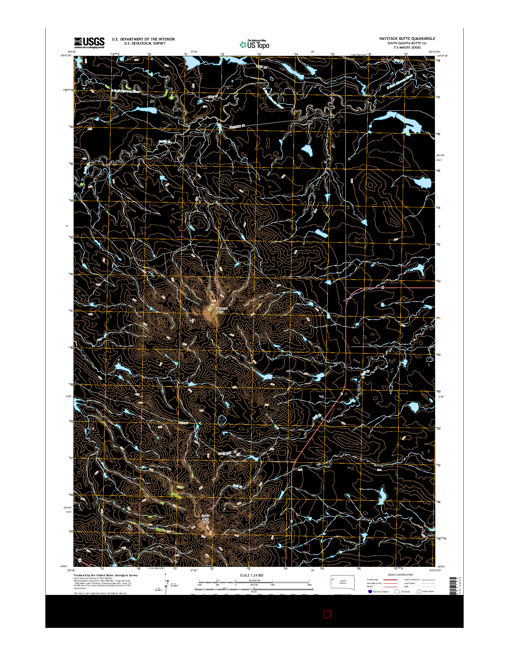 USGS US TOPO 7.5-MINUTE MAP FOR HAYSTACK BUTTE, SD 2015