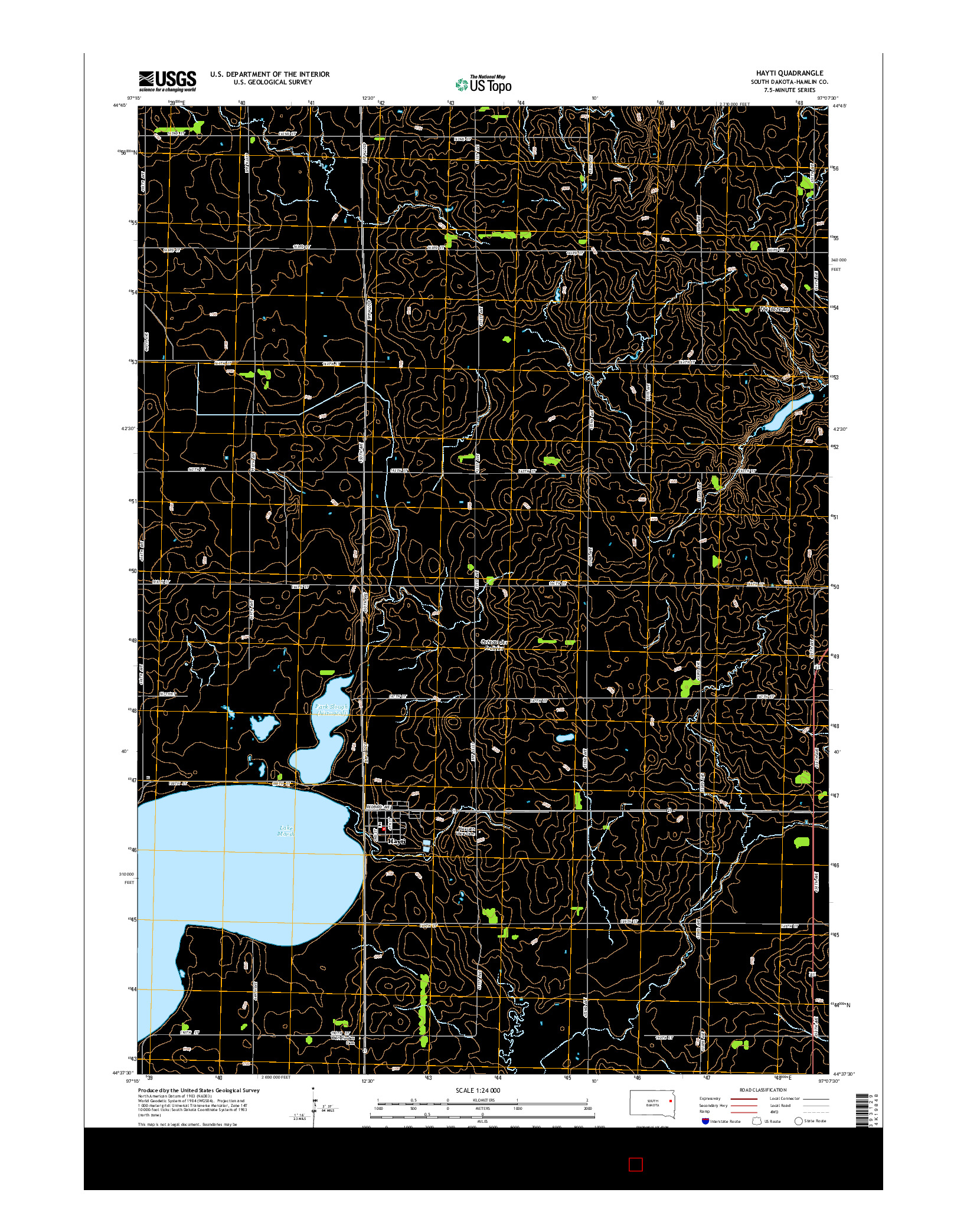 USGS US TOPO 7.5-MINUTE MAP FOR HAYTI, SD 2015