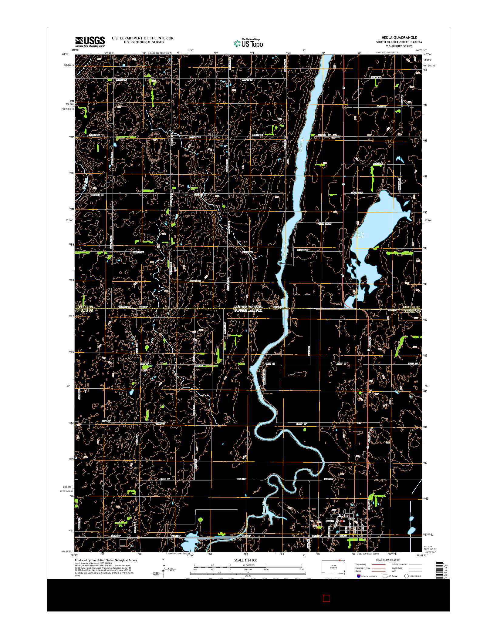 USGS US TOPO 7.5-MINUTE MAP FOR HECLA, SD-ND 2015