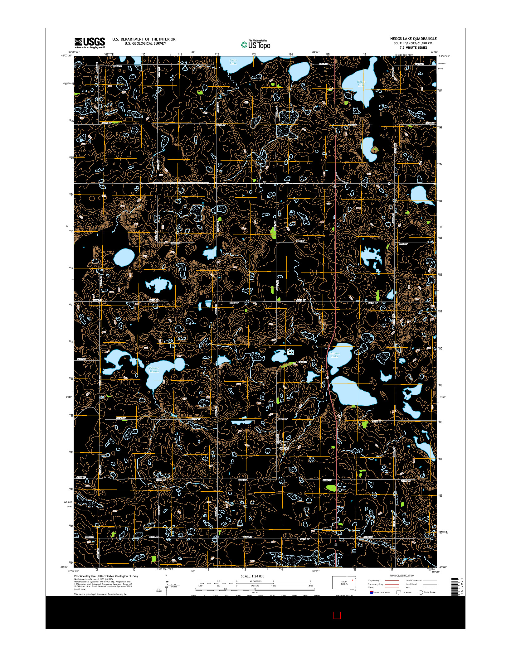 USGS US TOPO 7.5-MINUTE MAP FOR HEGGS LAKE, SD 2015