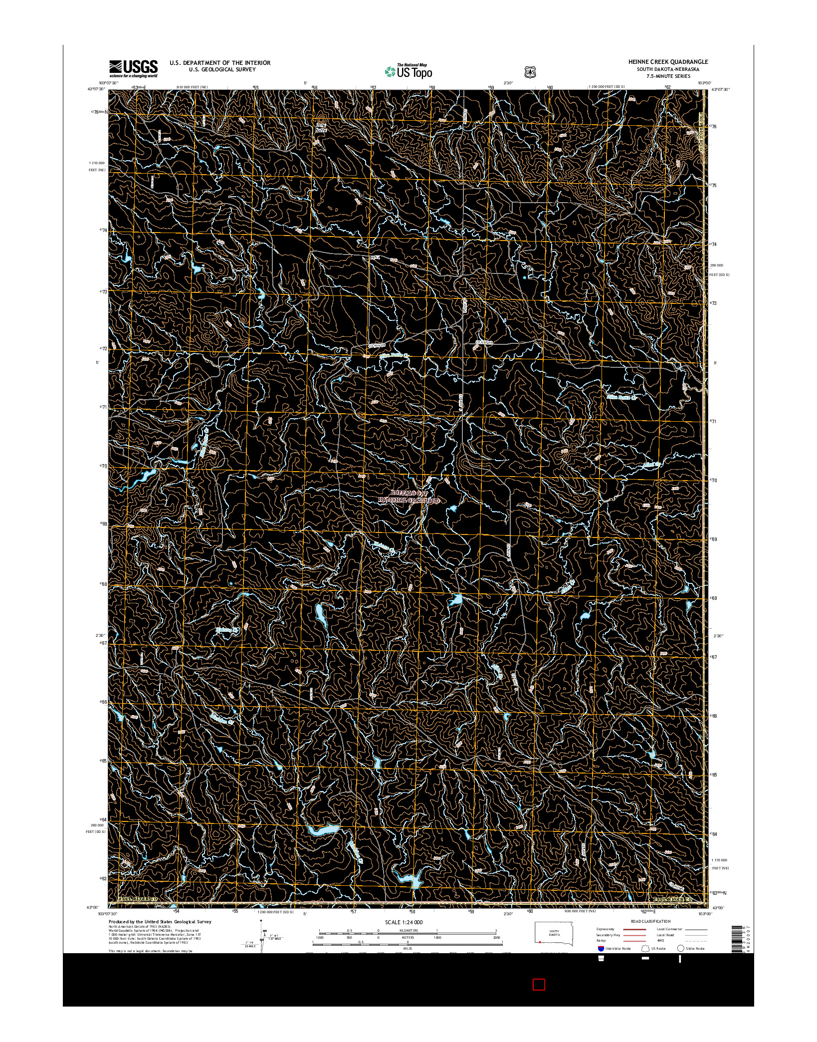USGS US TOPO 7.5-MINUTE MAP FOR HEINNE CREEK, SD-NE 2015