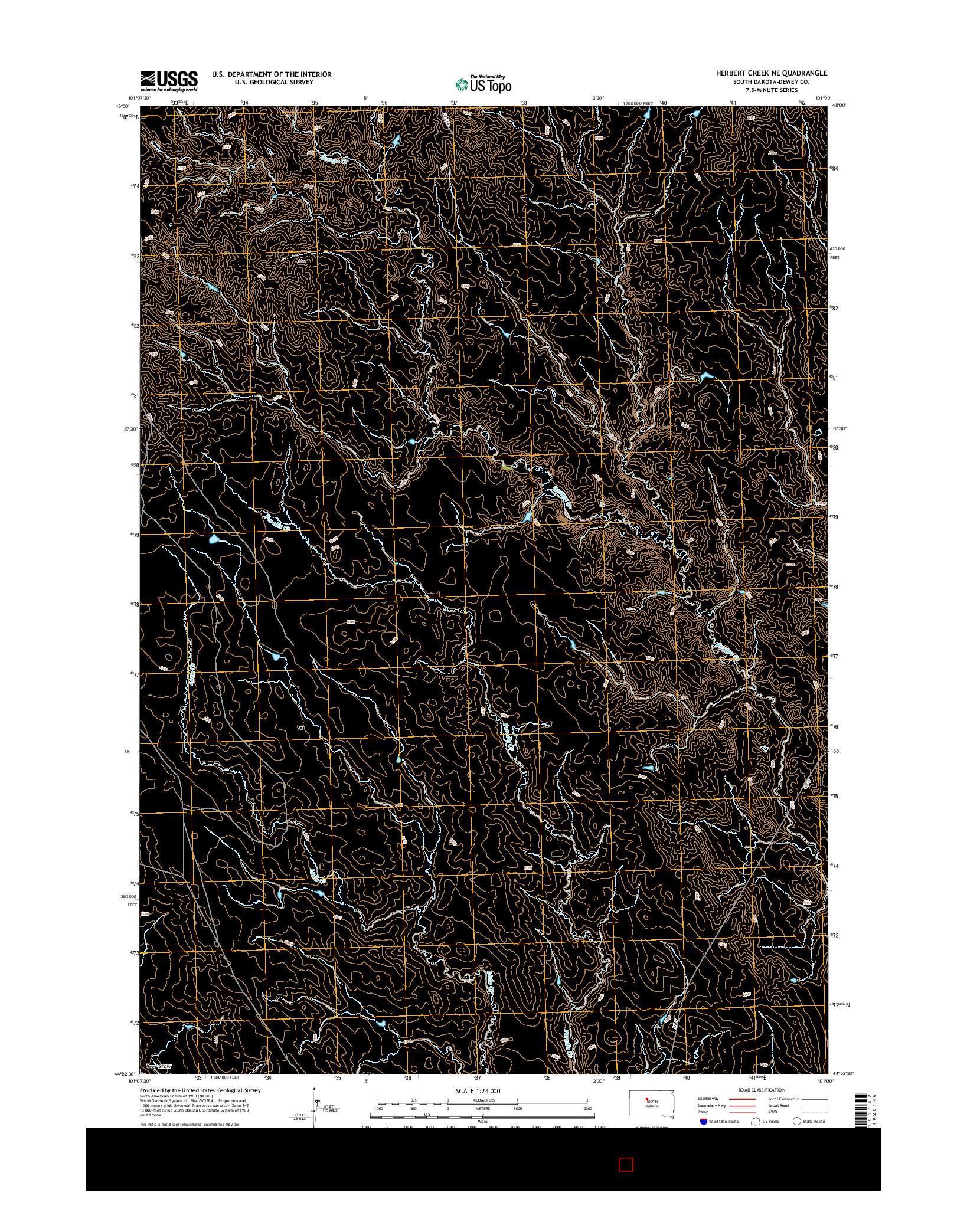 USGS US TOPO 7.5-MINUTE MAP FOR HERBERT CREEK NE, SD 2015