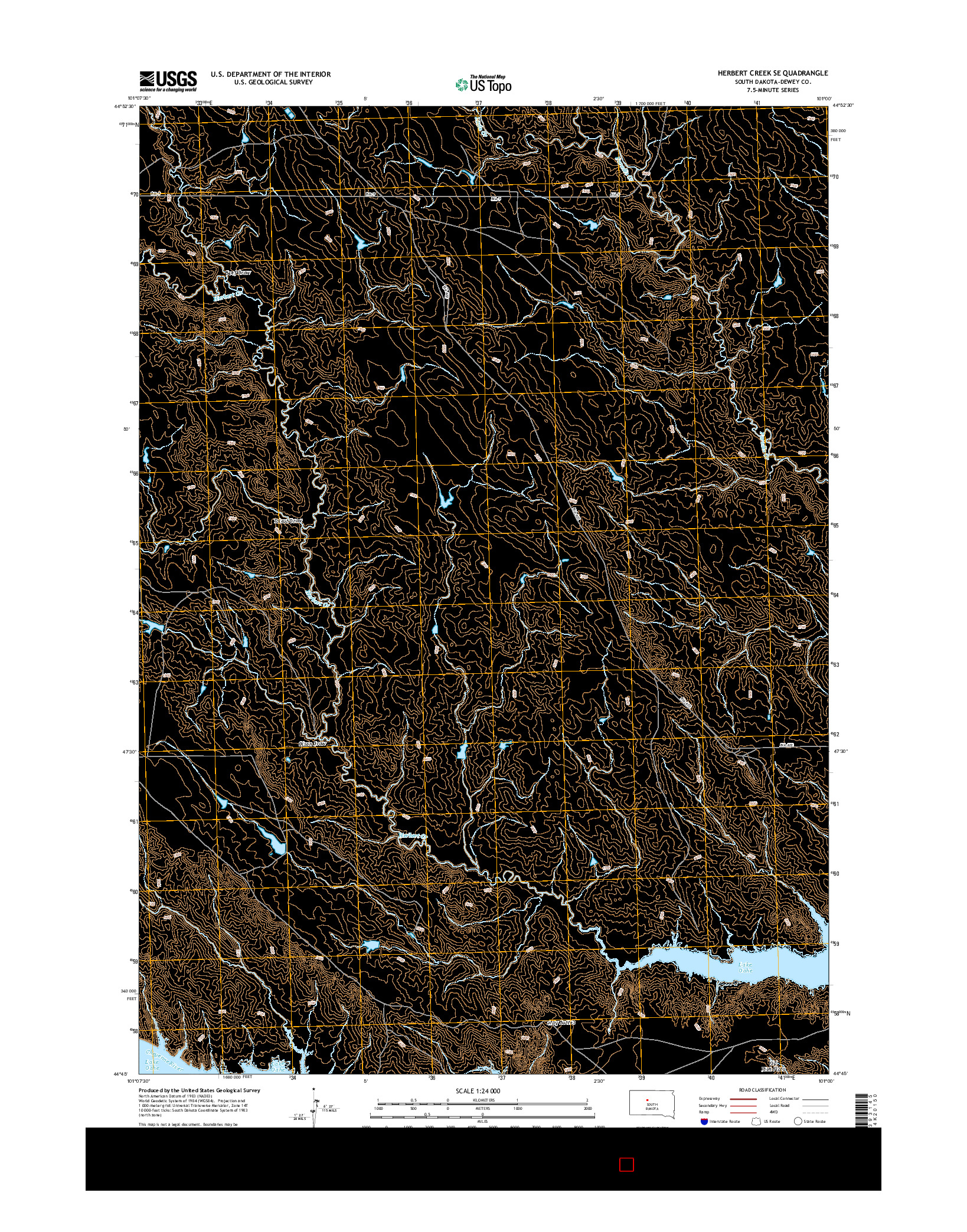 USGS US TOPO 7.5-MINUTE MAP FOR HERBERT CREEK SE, SD 2015
