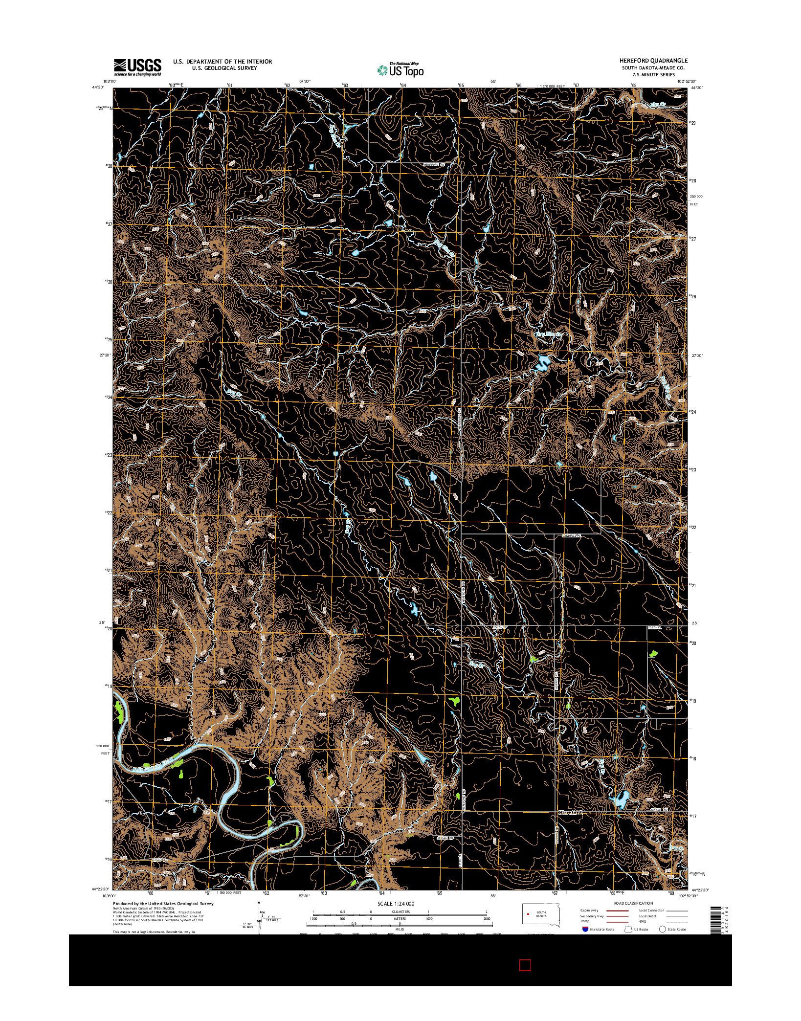 USGS US TOPO 7.5-MINUTE MAP FOR HEREFORD, SD 2015