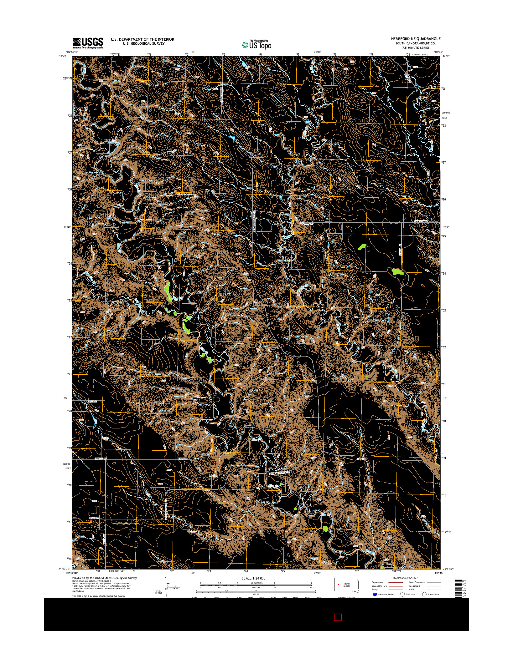 USGS US TOPO 7.5-MINUTE MAP FOR HEREFORD NE, SD 2015
