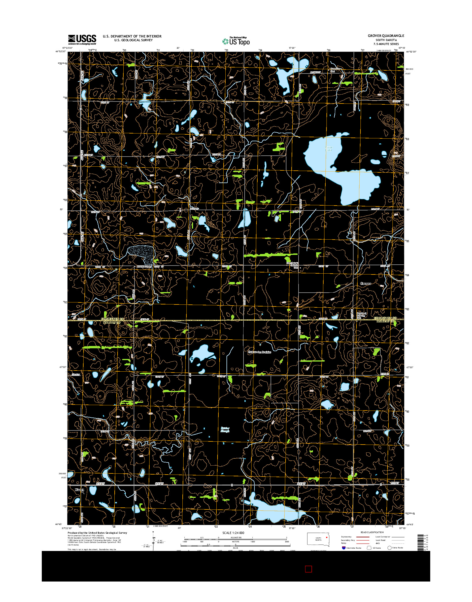 USGS US TOPO 7.5-MINUTE MAP FOR GROVER, SD 2015