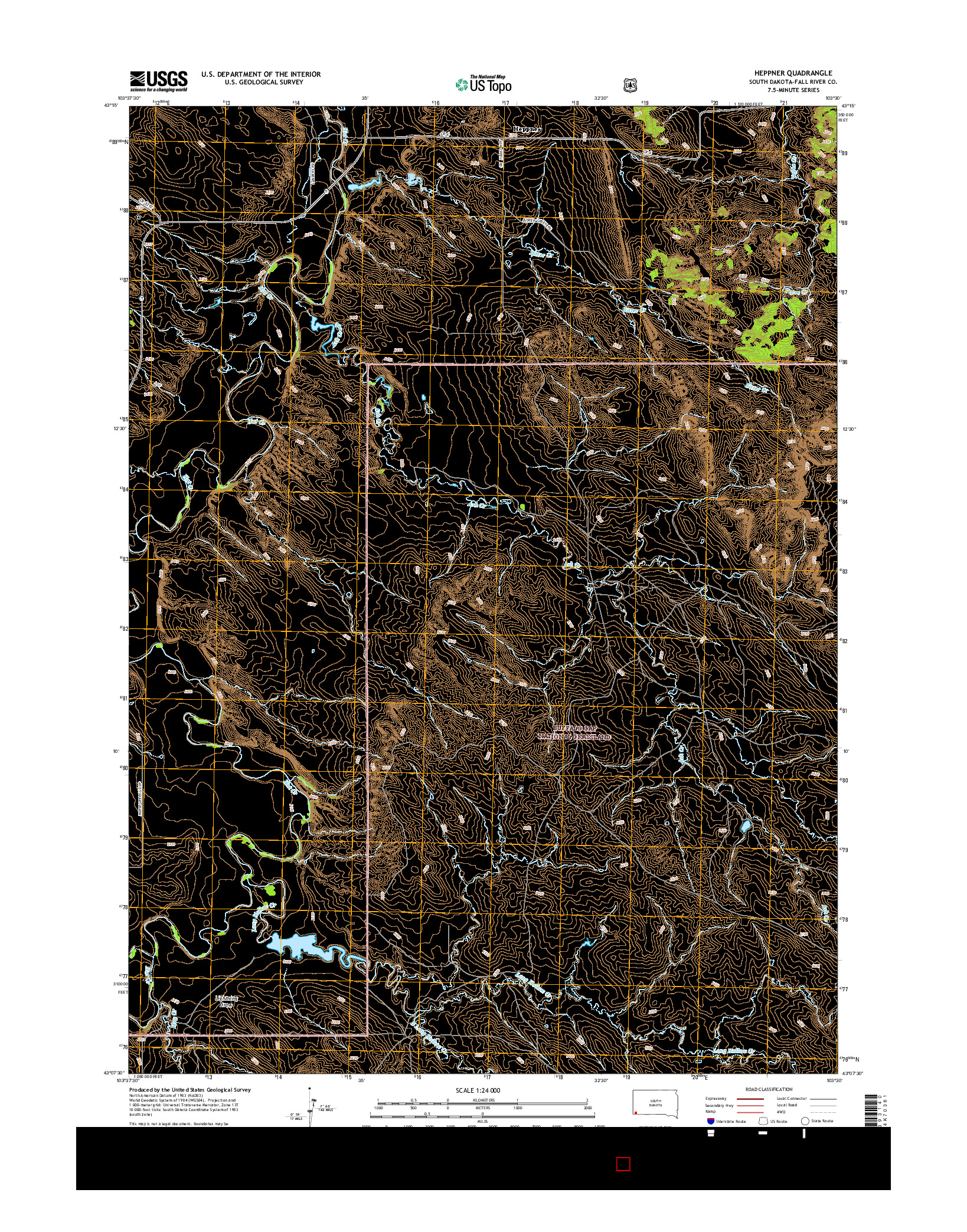 USGS US TOPO 7.5-MINUTE MAP FOR HEPPNER, SD 2015